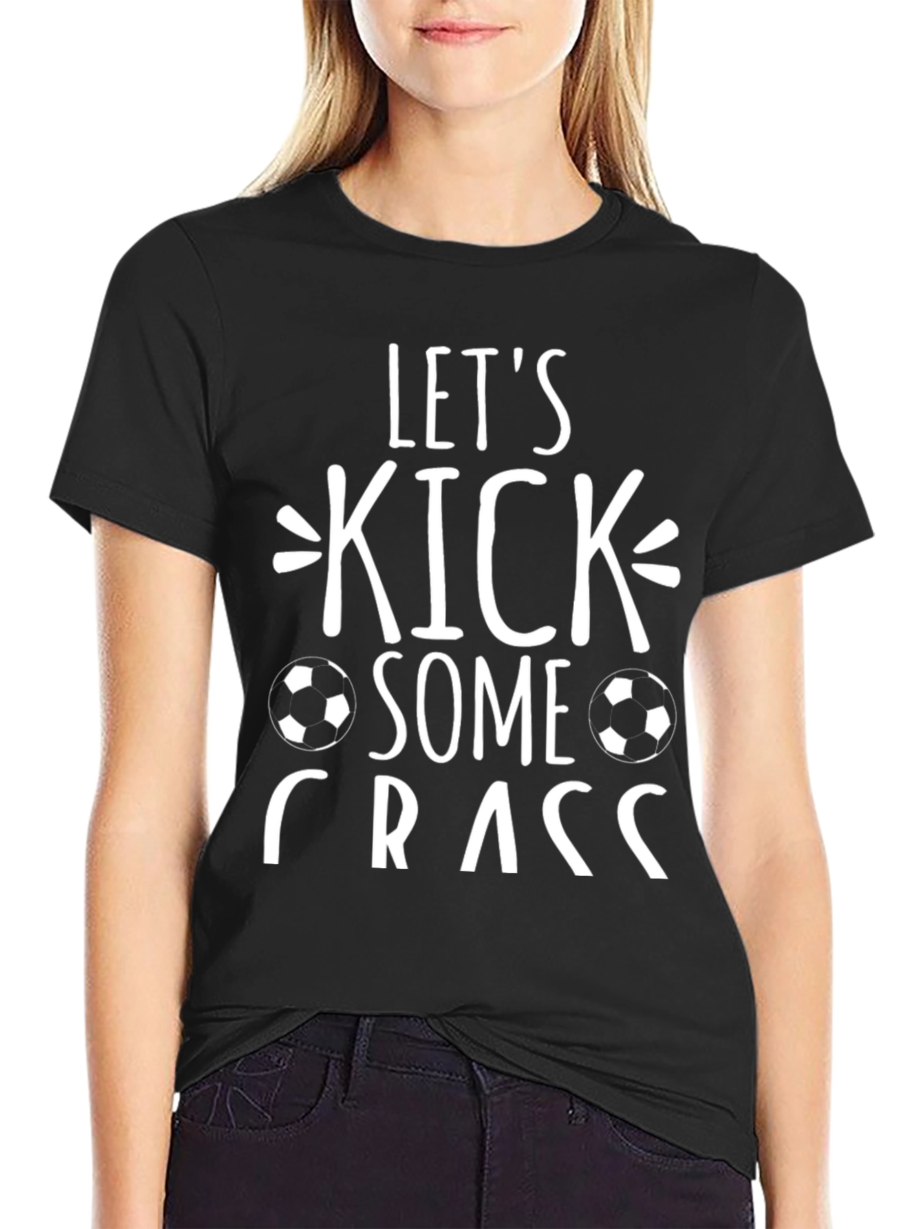 Lets Kick Some Grass Soccer T-Shirt