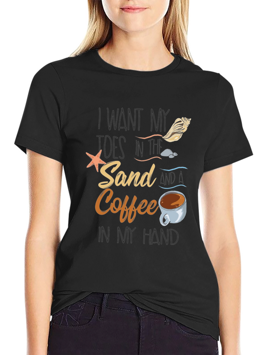 Toes in the Sand Coffee in Hand Graphic Tee