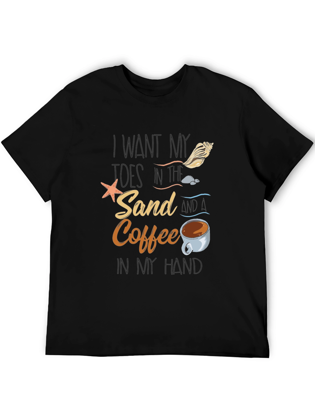 Toes in the Sand Coffee in Hand Graphic Tee