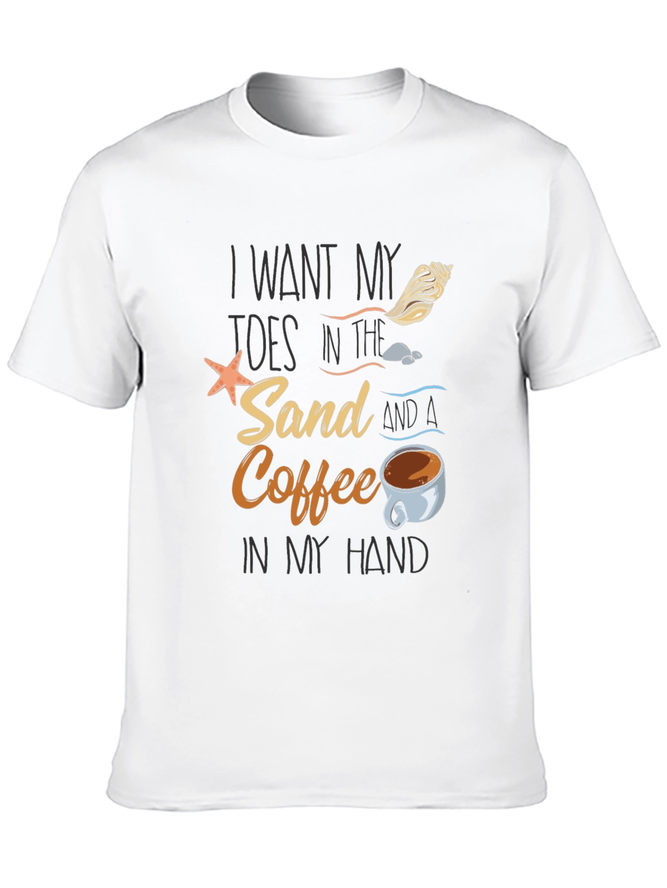 Toes in the Sand Coffee in Hand Graphic Tee