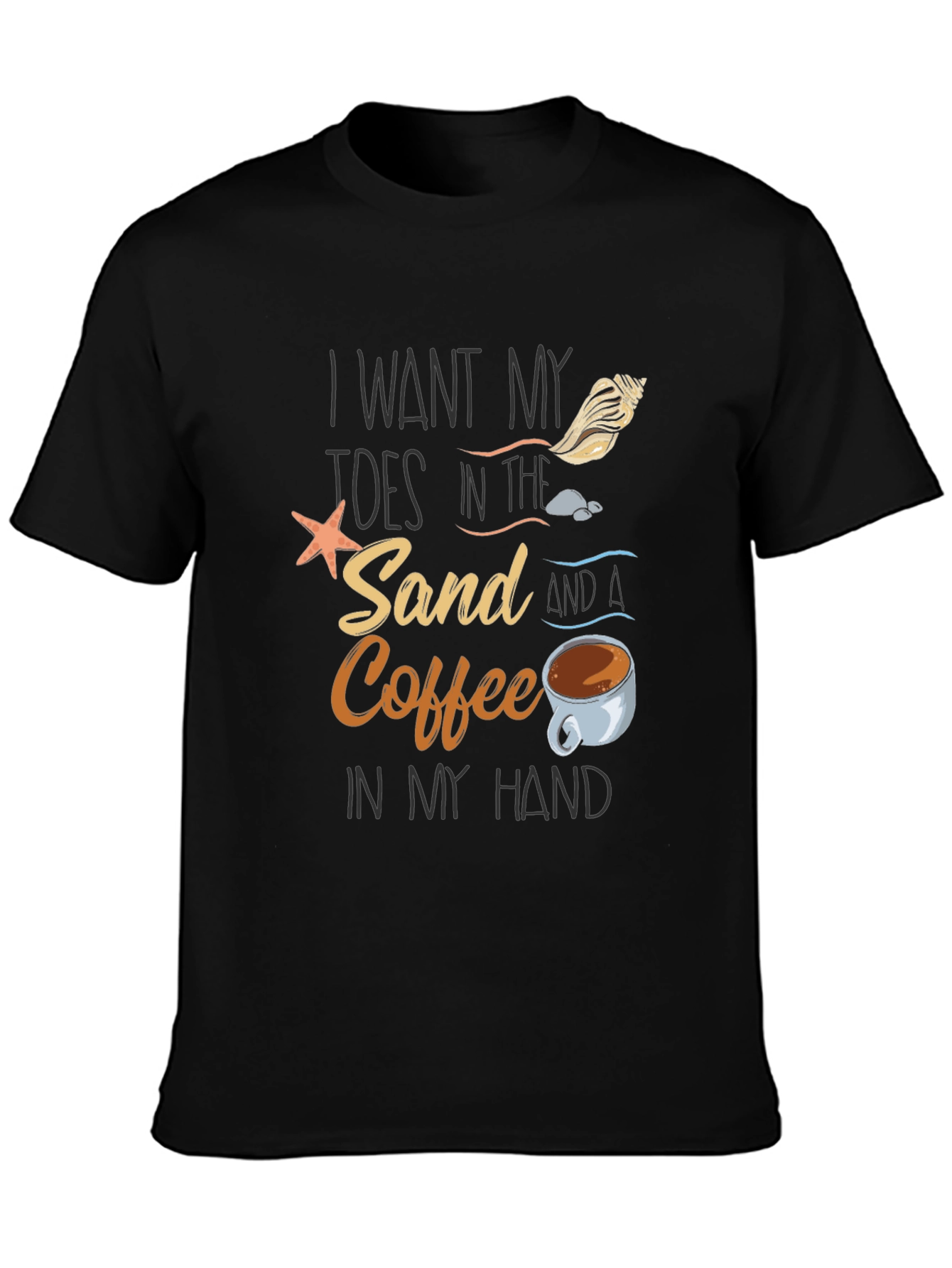Toes in the Sand Coffee in Hand Graphic Tee