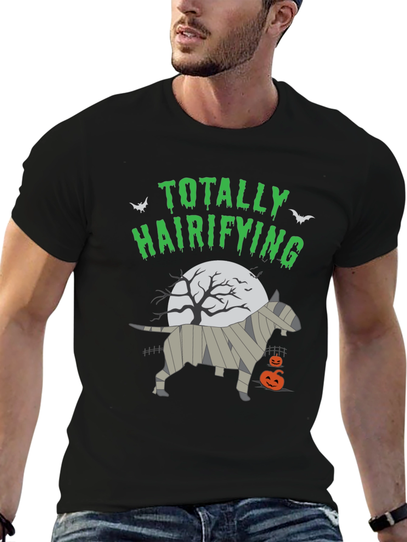 Totally Hairifying Bull Terrier Halloween T-Shirt