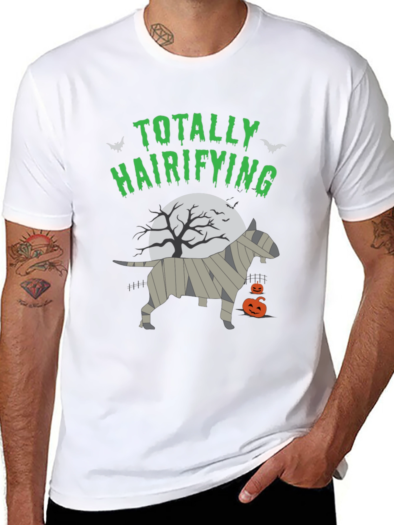 Totally Hairifying Bull Terrier Halloween T-Shirt