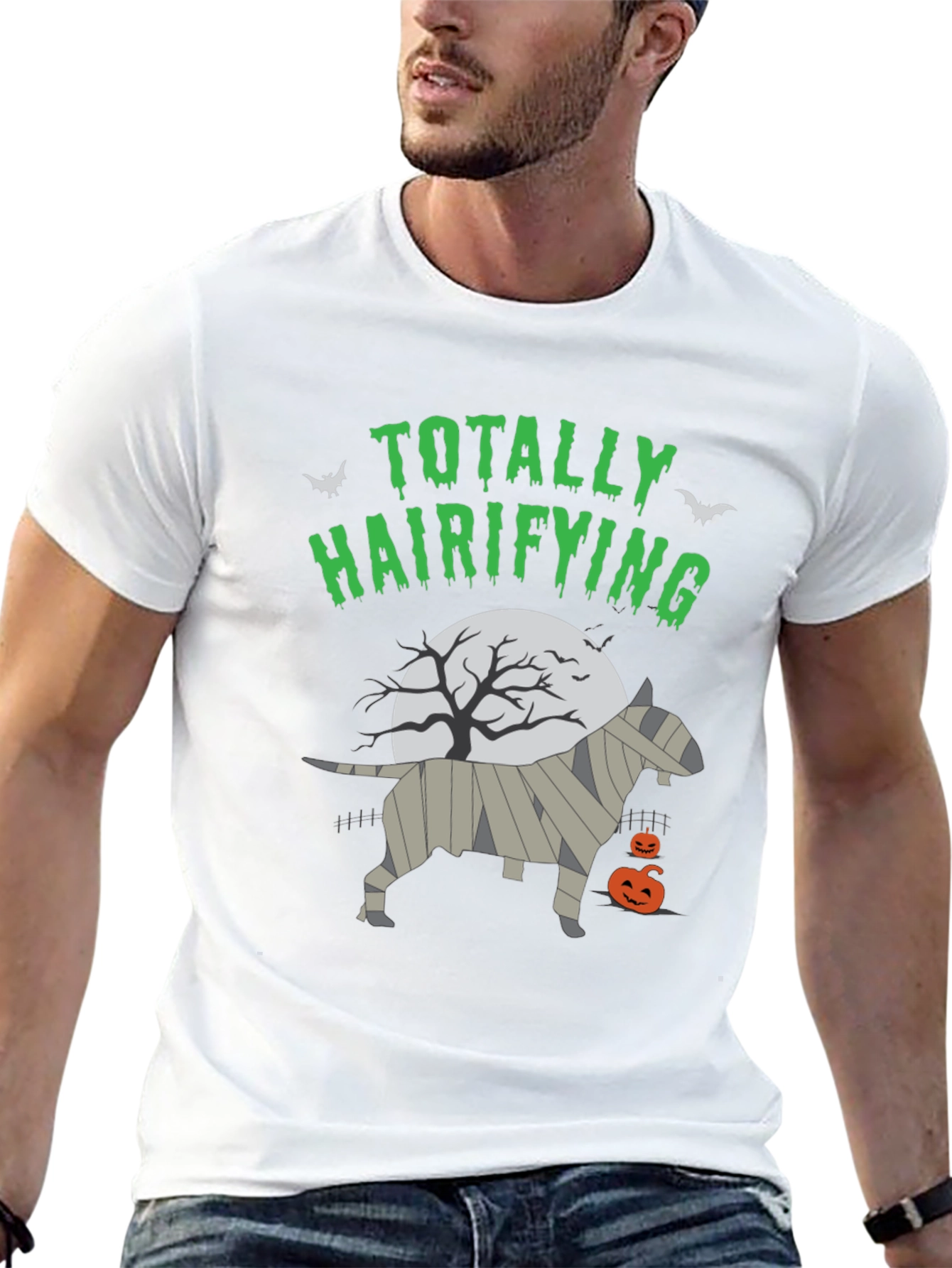 Totally Hairifying Bull Terrier Halloween T-Shirt