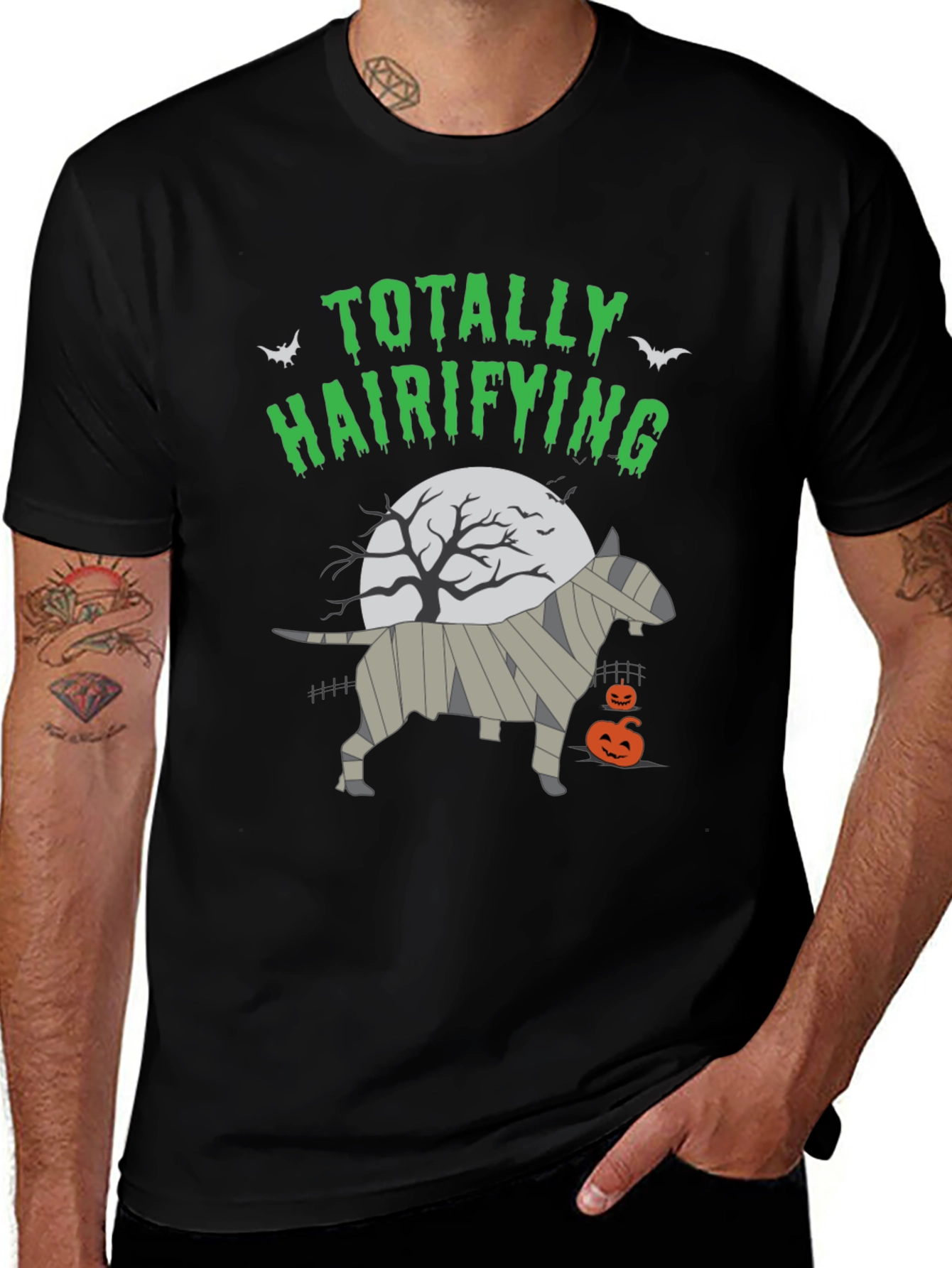 Totally Hairifying Bull Terrier Halloween T-Shirt