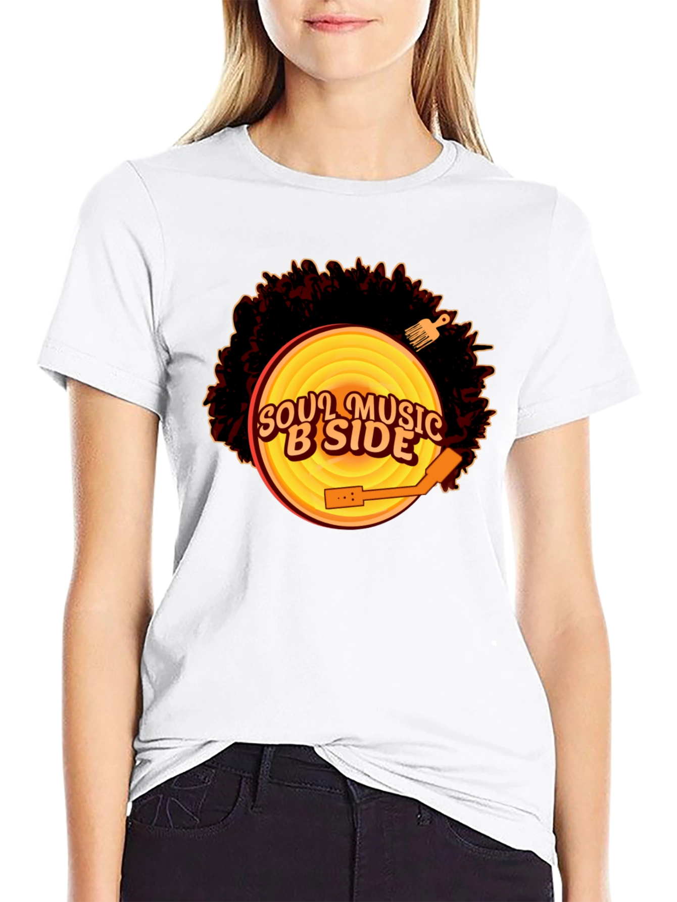 Soul Music B-Side Mens Black Graphic Tee