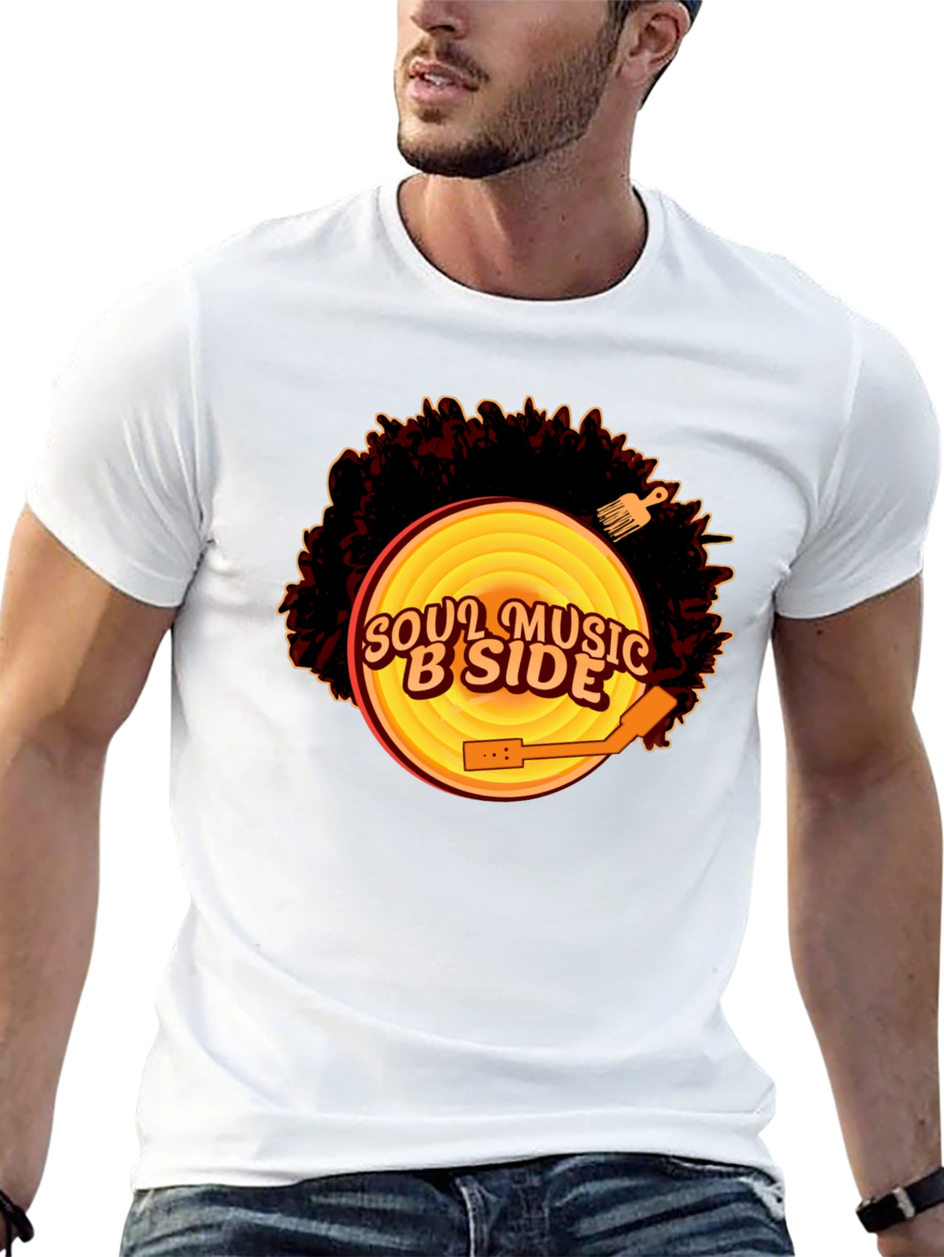 Soul Music B-Side Mens Black Graphic Tee