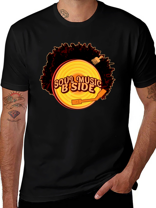 Soul Music B-Side Mens Black Graphic Tee