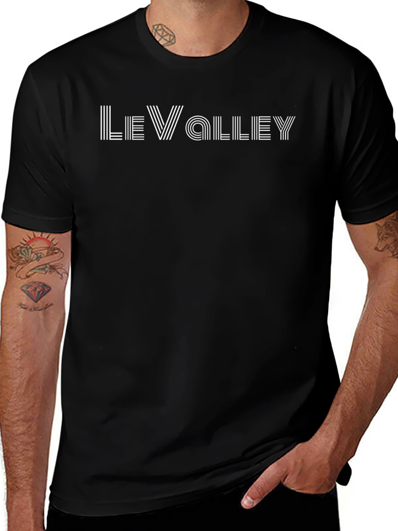 LeValley Graphic Tee - Stylish Black Cotton T-Shirt