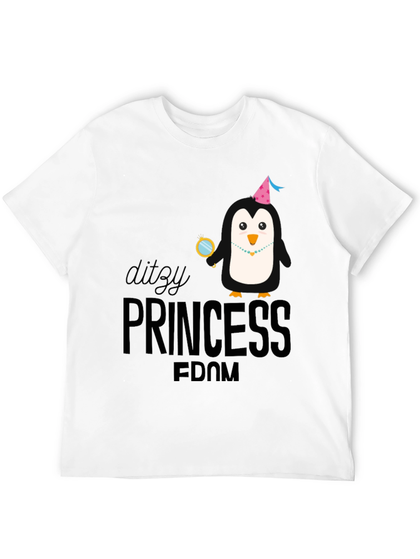 Dizzy Princess Penguin Black T-Shirt