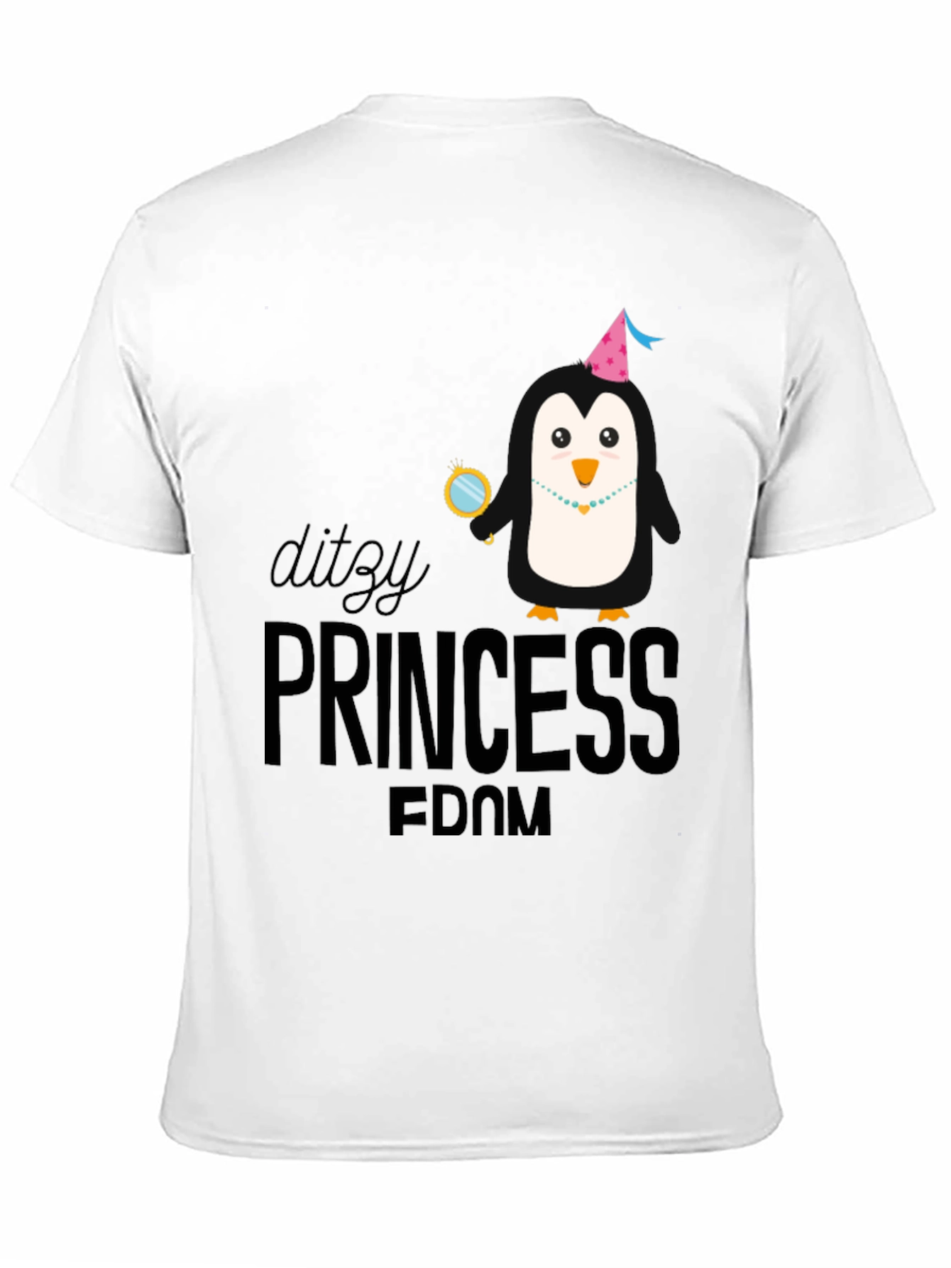 Dizzy Princess Penguin Black T-Shirt