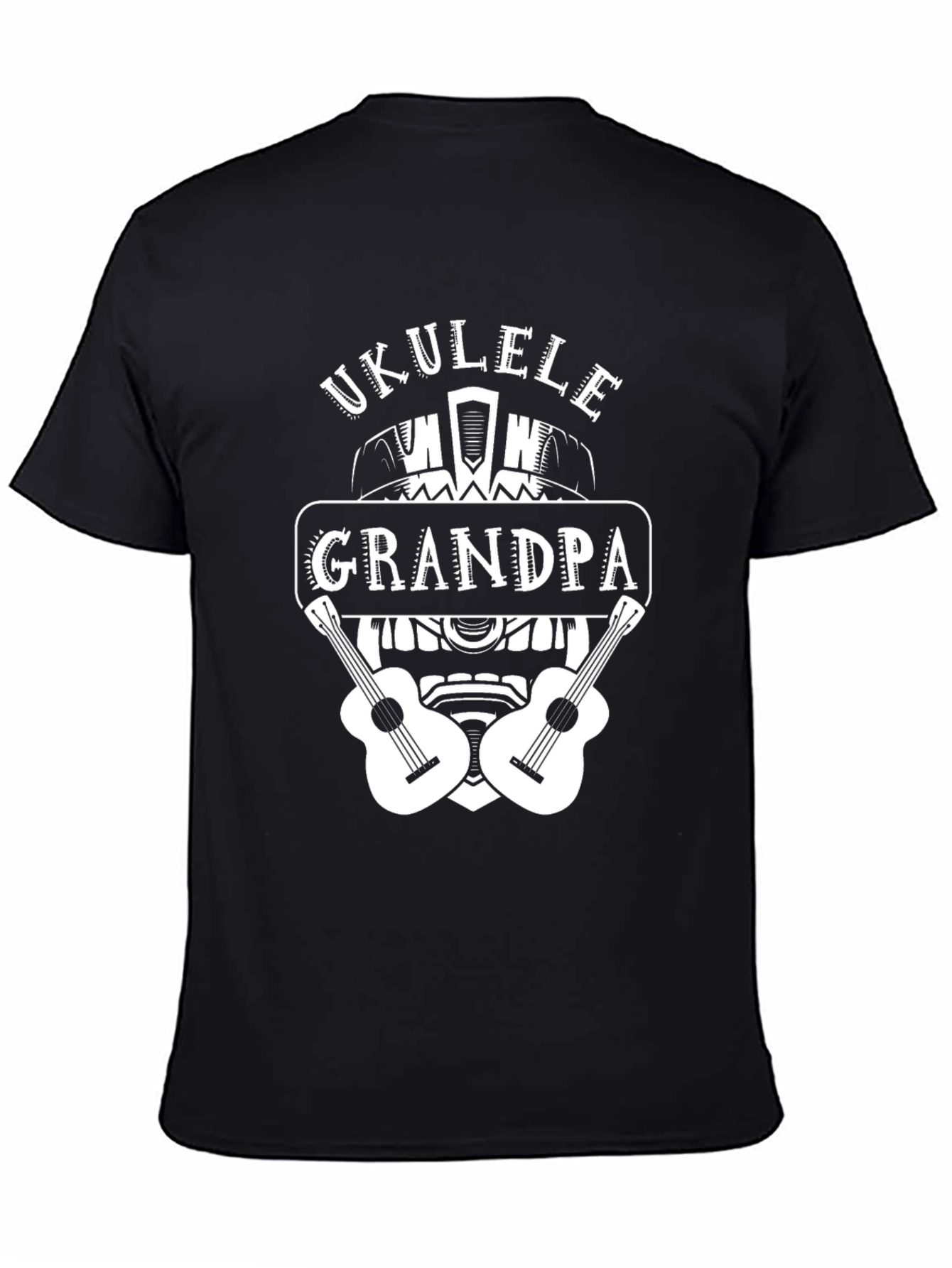 Ukulele Grandpa Black T-Shirt