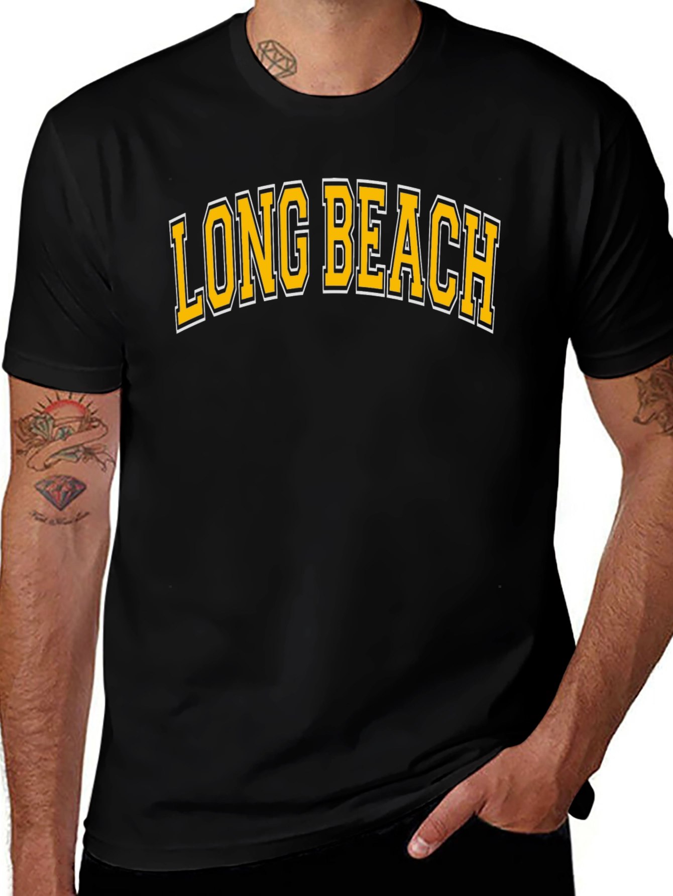Long Beach Graphic Tee - Classic College Style T-Shirt