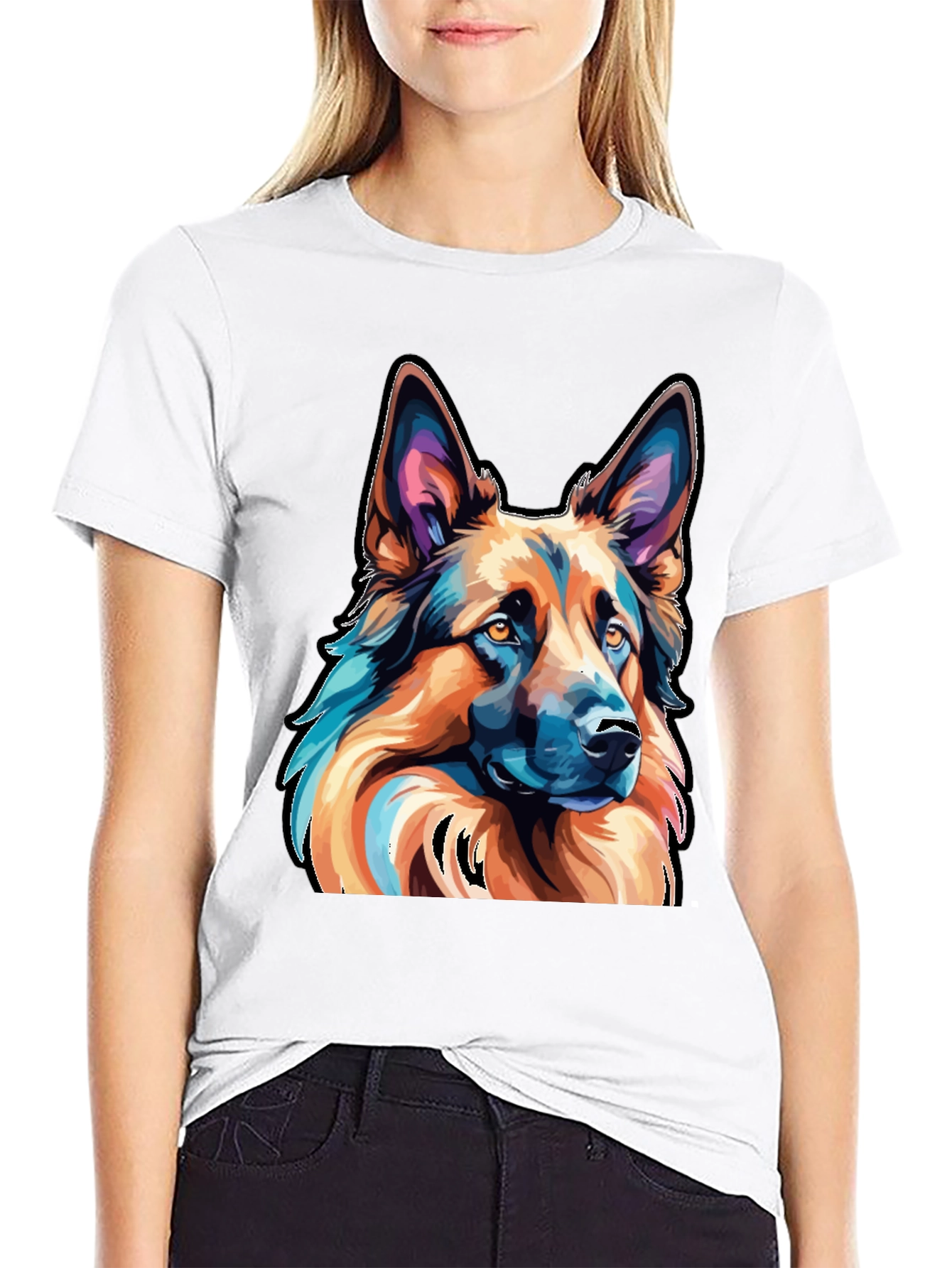 German Shepherd T-Shirt - Artistic Dog Graphic Tee
