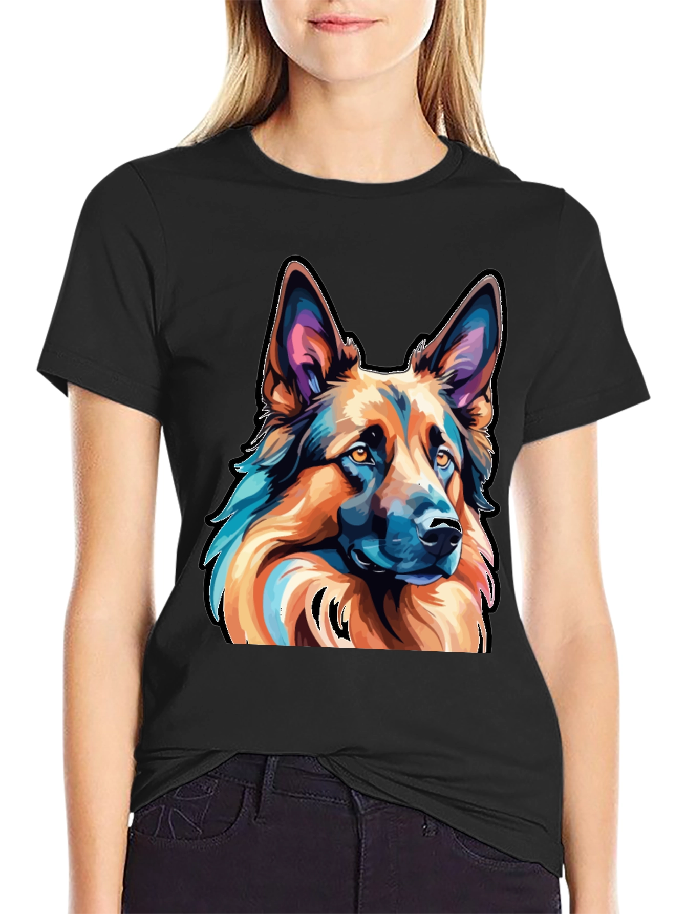 German Shepherd T-Shirt - Artistic Dog Graphic Tee