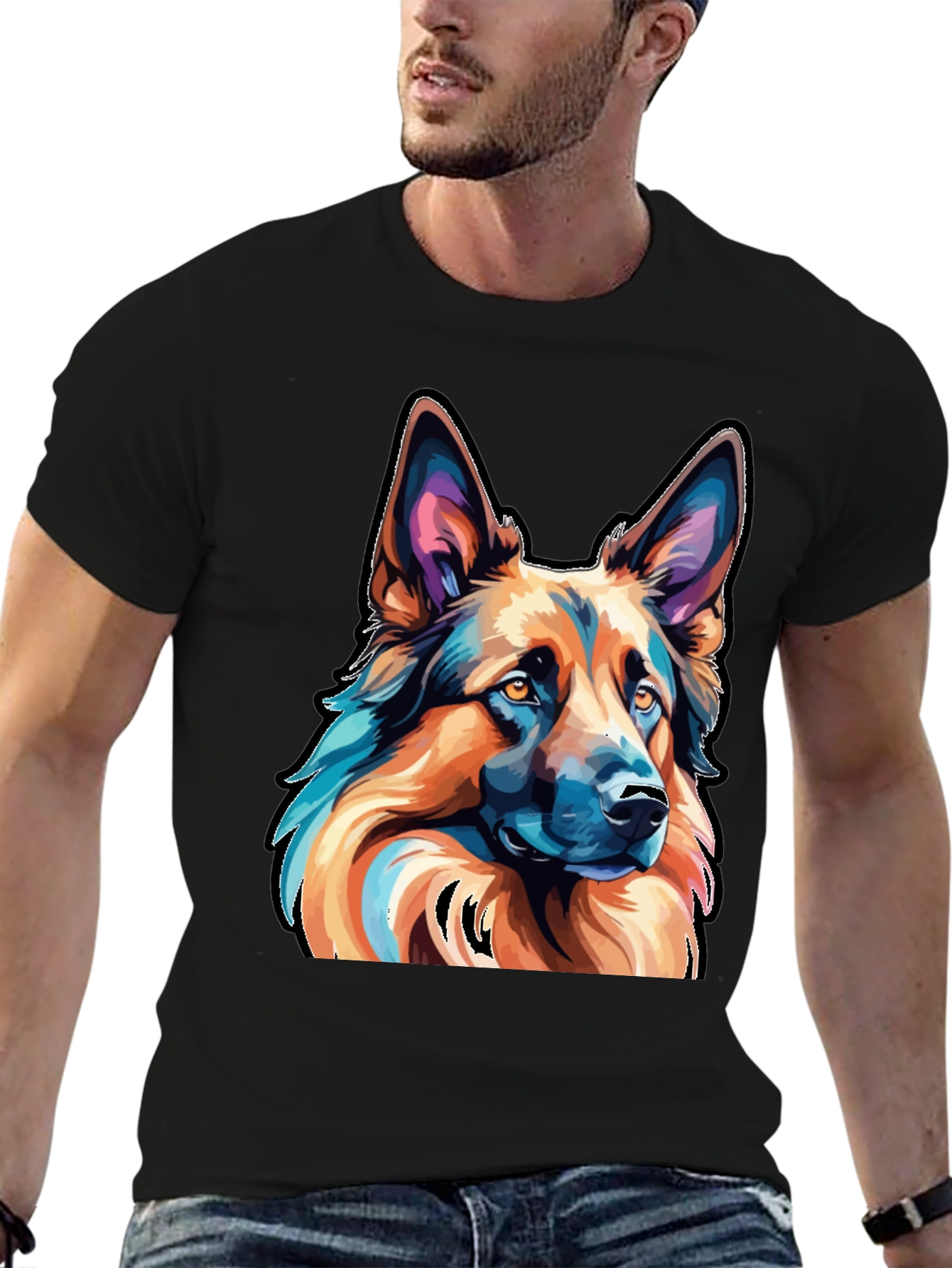 German Shepherd T-Shirt - Artistic Dog Graphic Tee