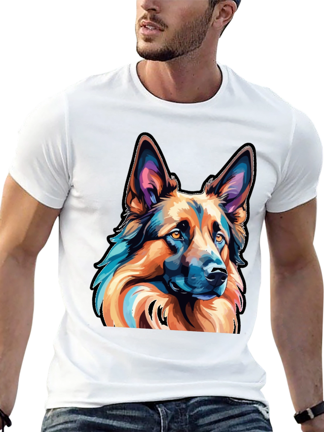 German Shepherd T-Shirt - Artistic Dog Graphic Tee