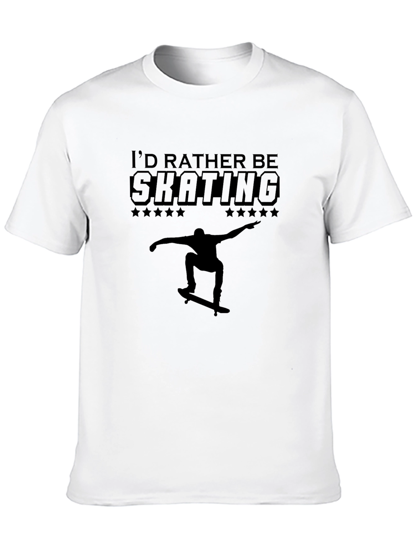 Skating Graphic Tee - Black Cotton T-Shirt
