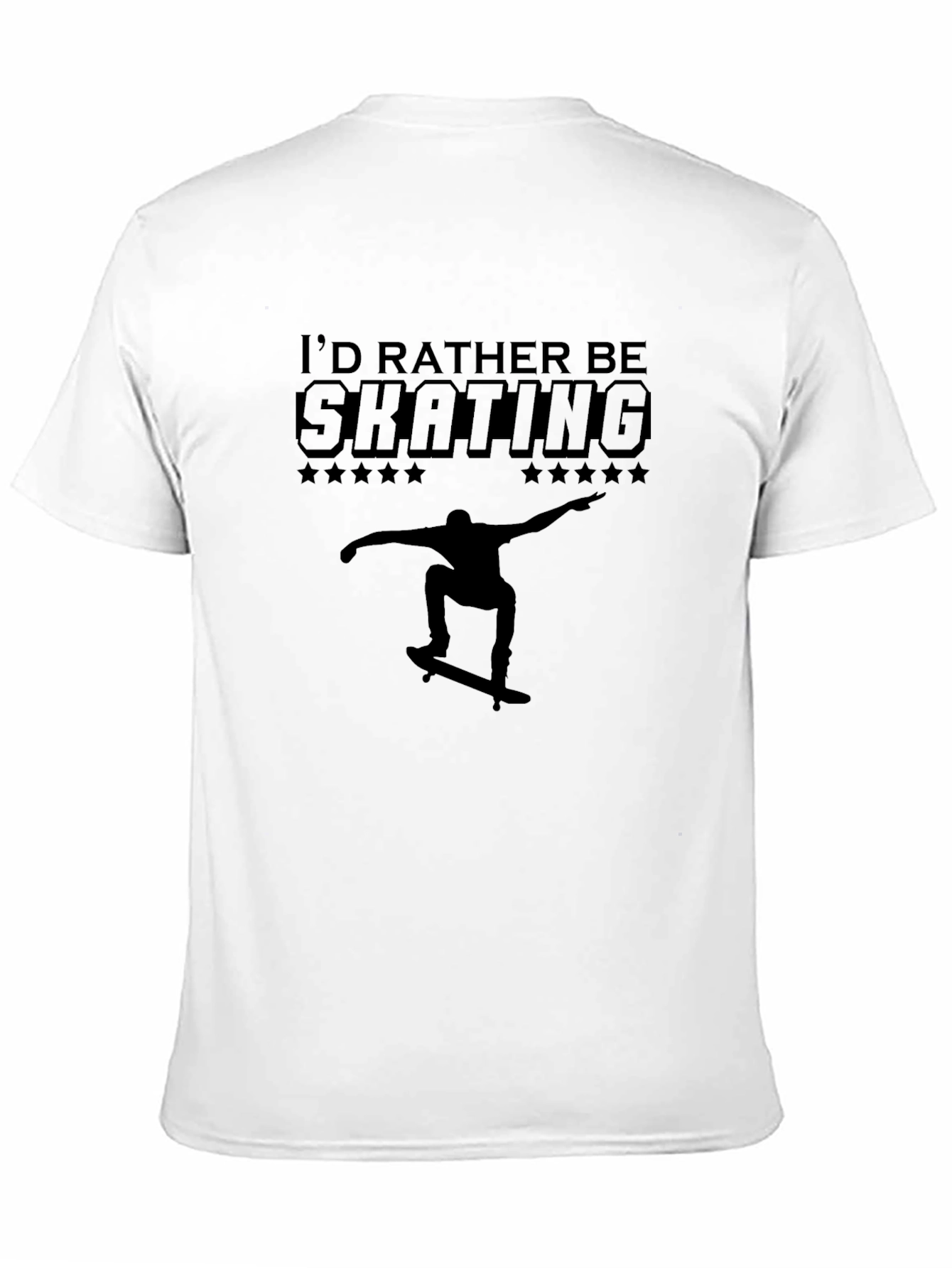 Skating Graphic Tee - Black Cotton T-Shirt