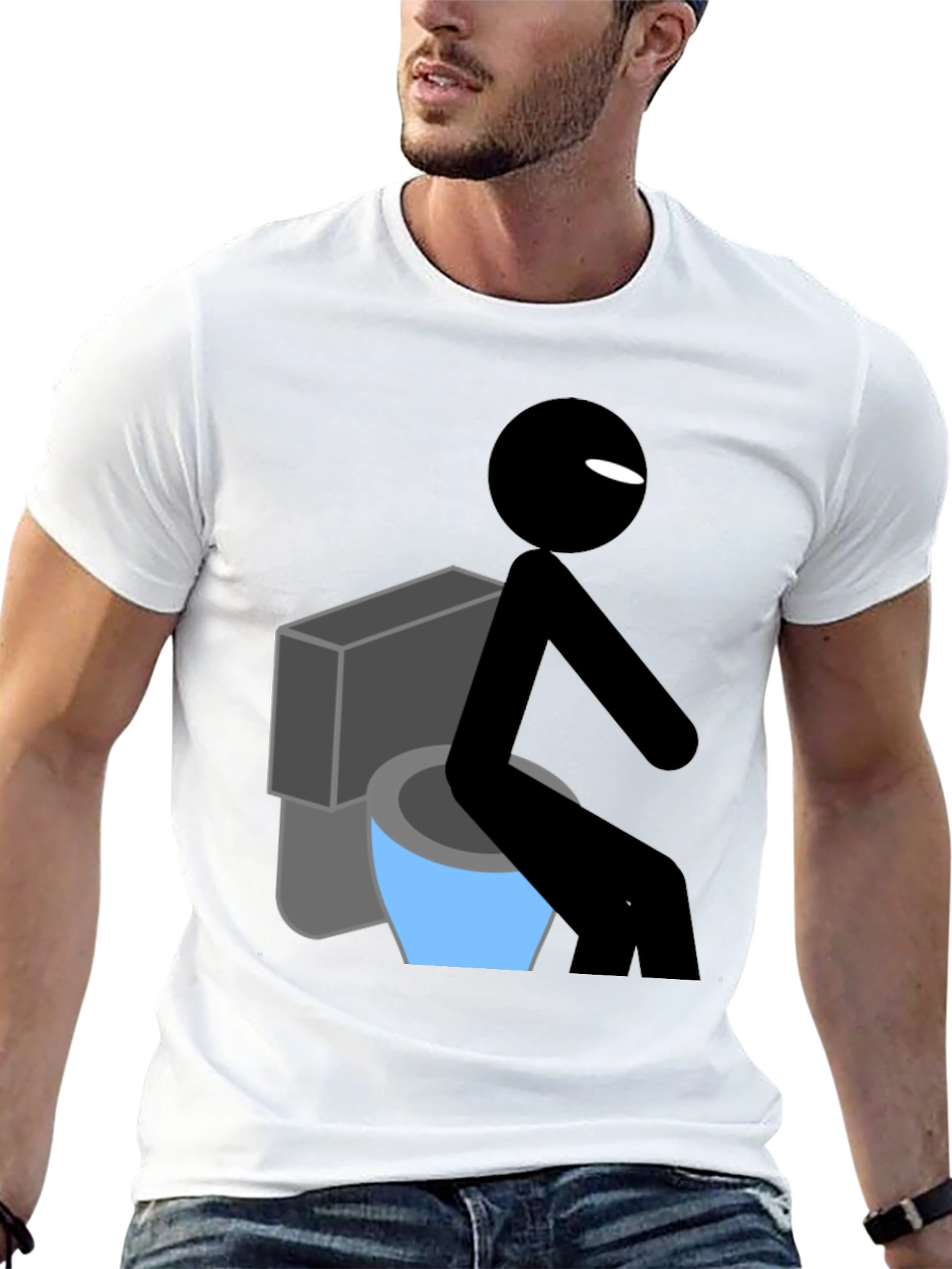 Funny Stick Figure Toilet Humor T-Shirt