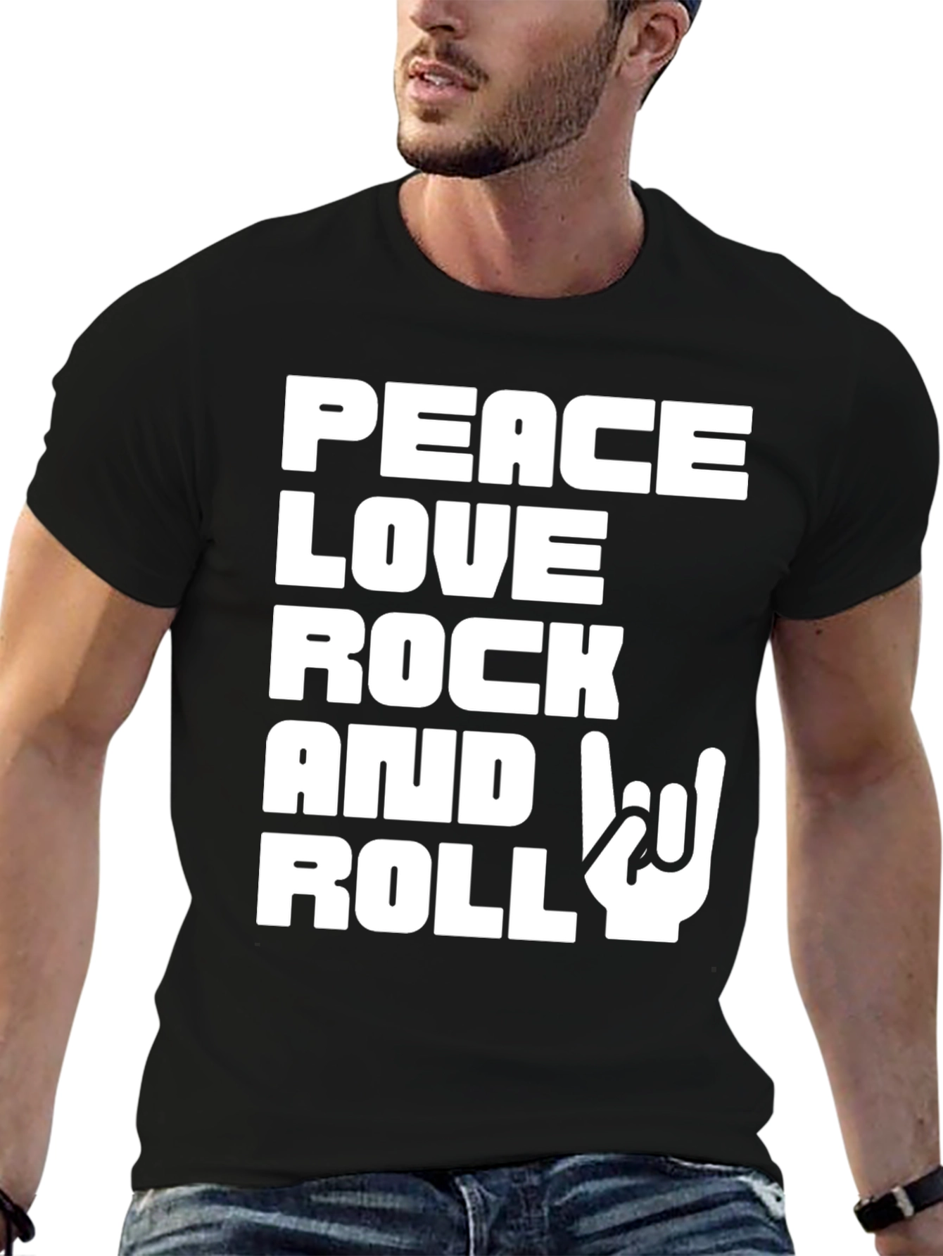 Peace Love Rock and Roll Graphic T-Shirt