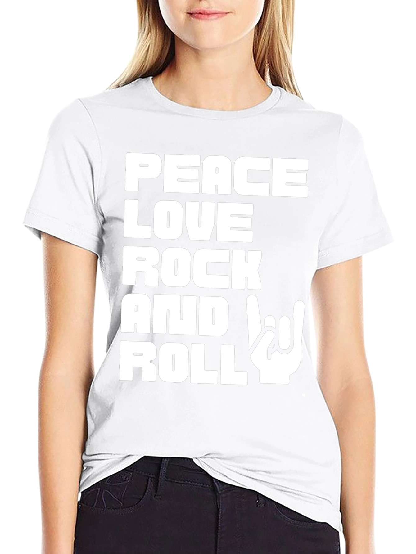 Peace Love Rock and Roll Graphic T-Shirt