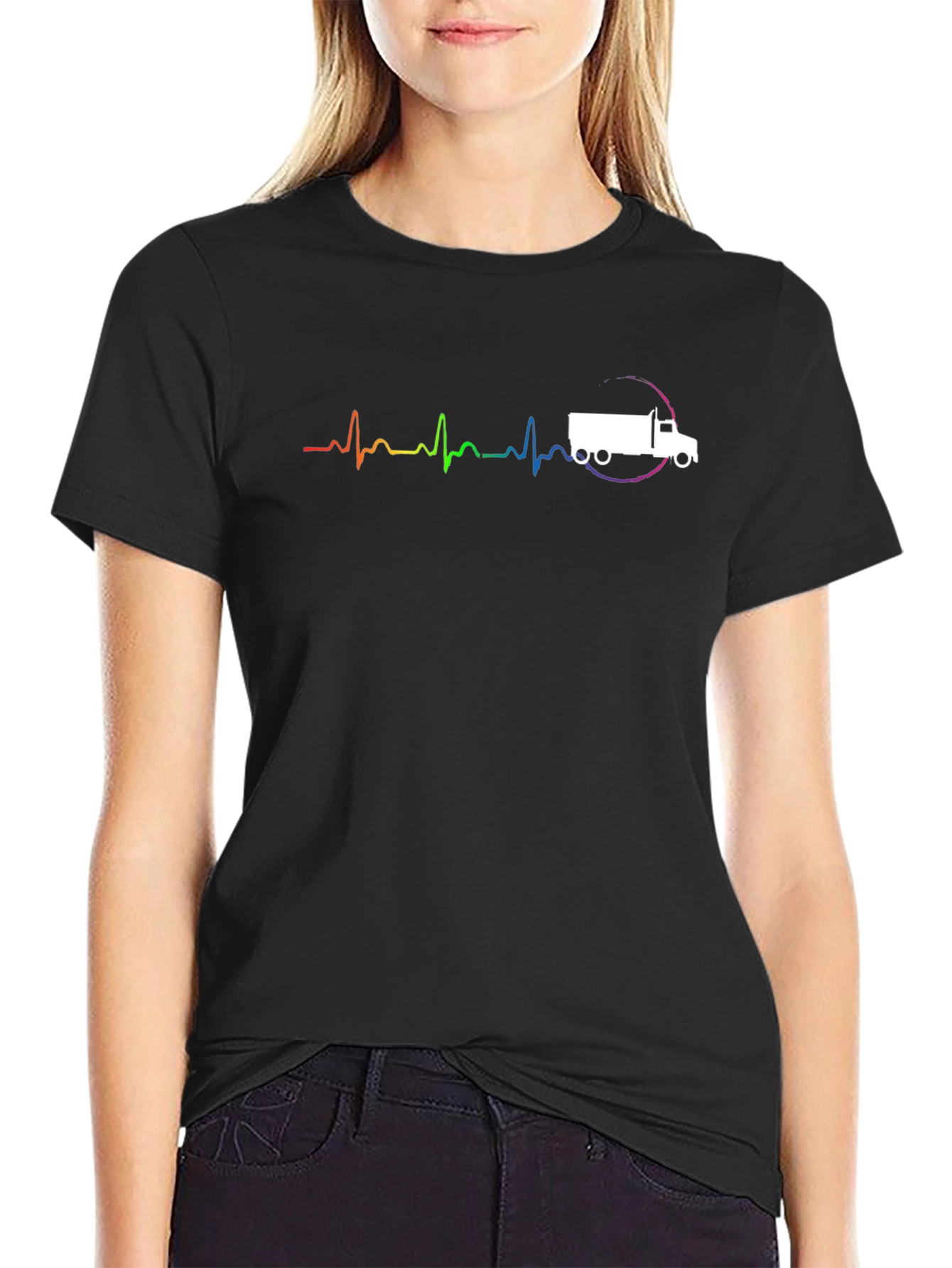 Trucker Pride LGBTQ Heartbeat T-Shirt