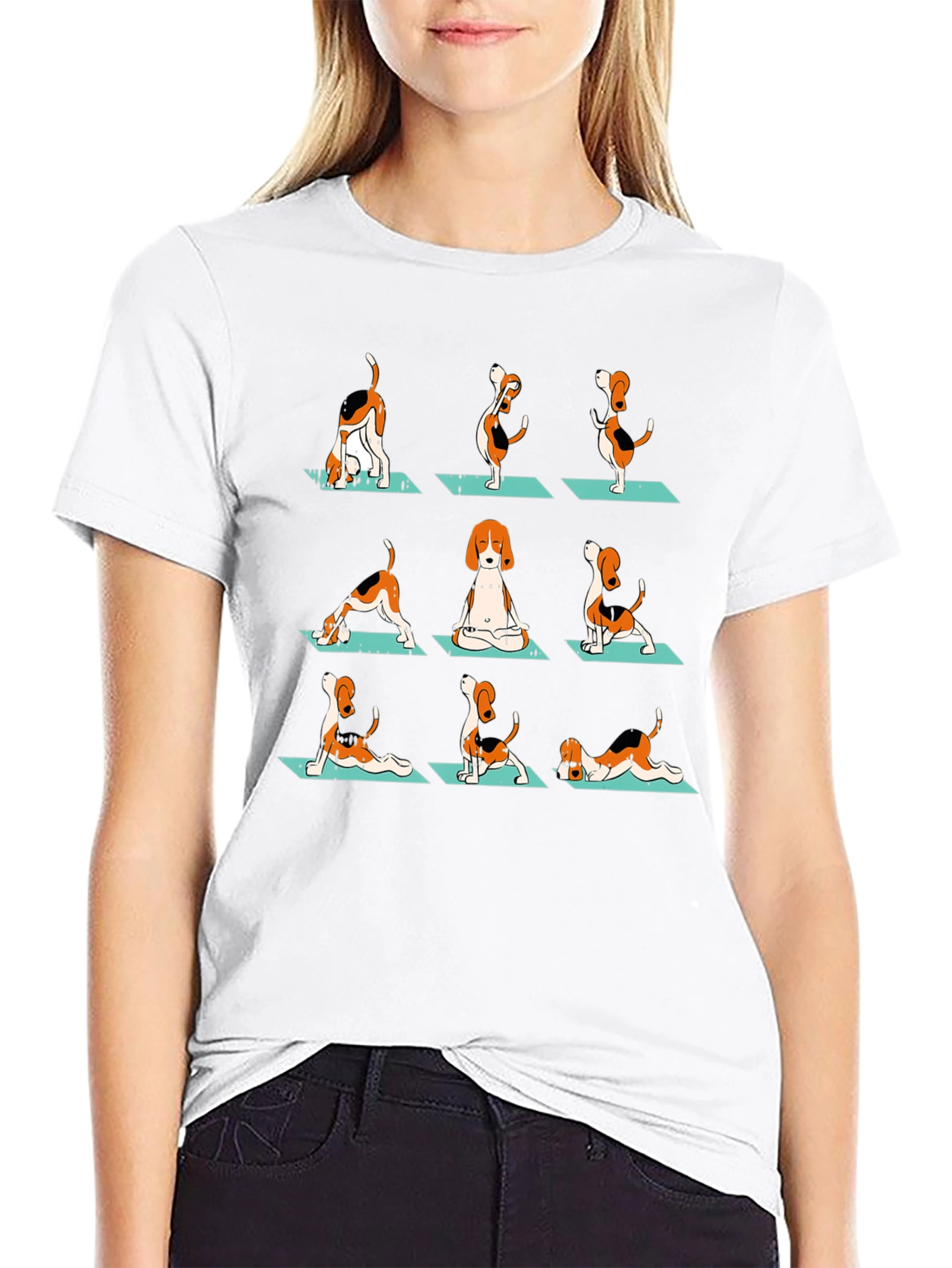 Yoga Beagle Graphic Tee - Relaxed Fit Soft Cotton
