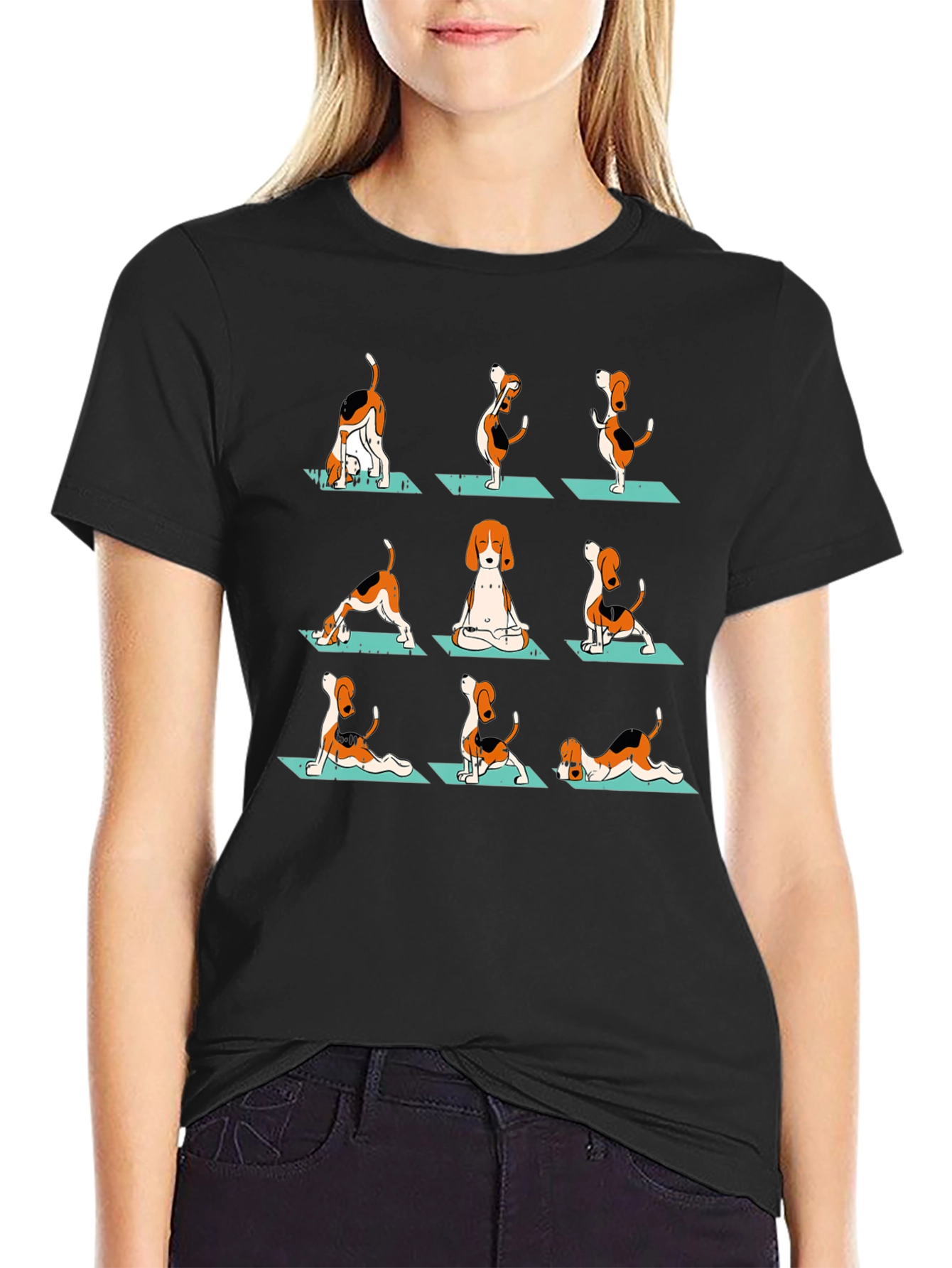 Yoga Beagle Graphic Tee - Relaxed Fit Soft Cotton