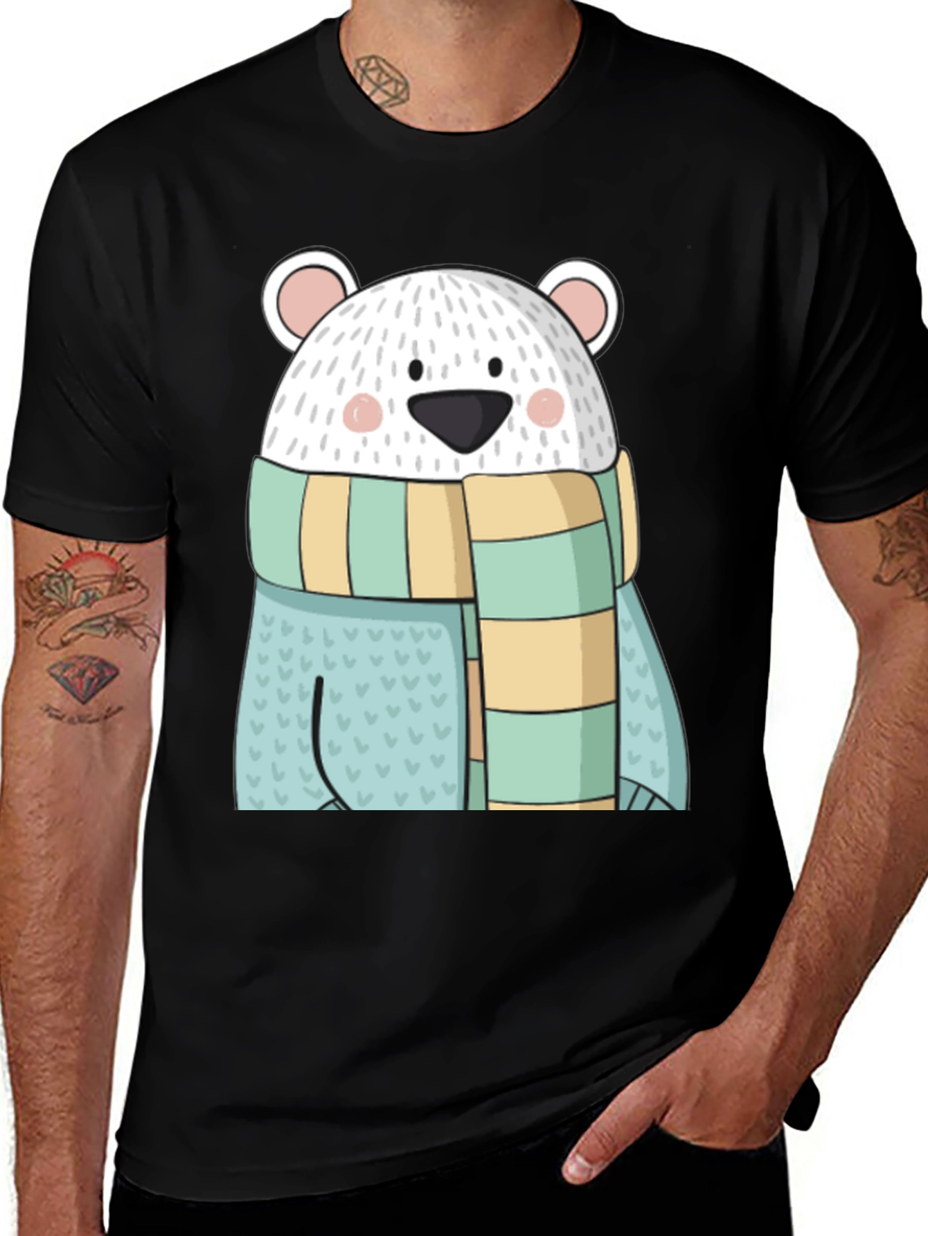 Cute Cartoon Polar Bear Graphic Tee