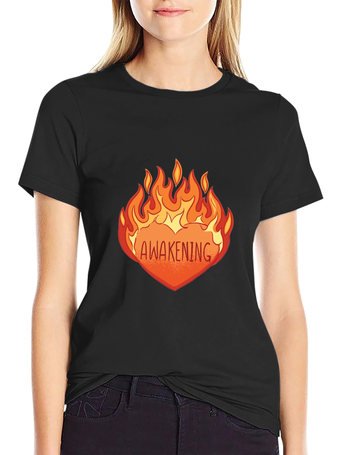 Awakening Flame Graphic Black T-Shirt
