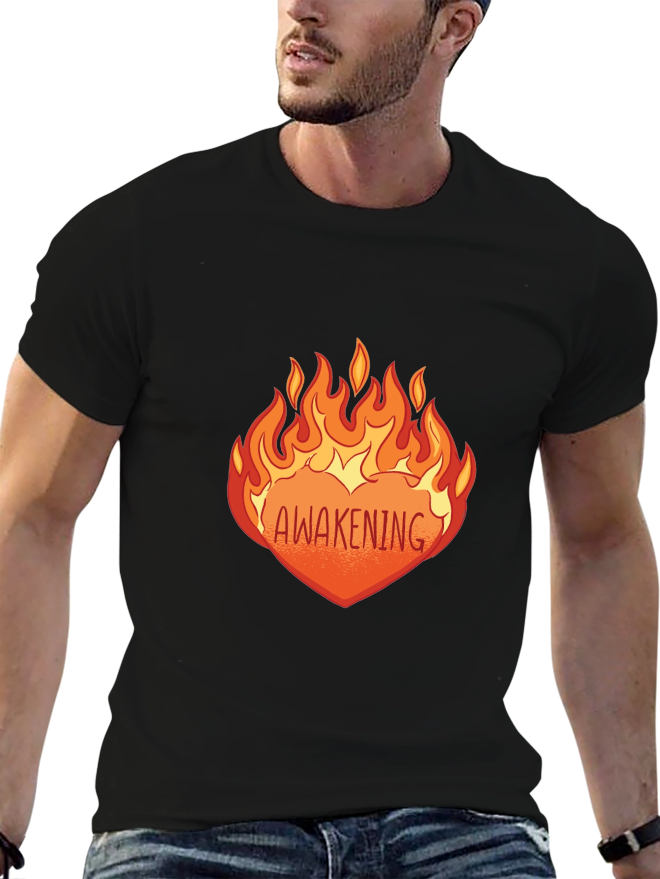 Awakening Flame Graphic Black T-Shirt