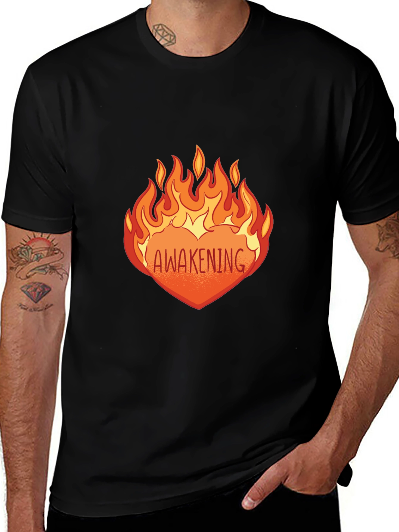 Awakening Flame Graphic Black T-Shirt