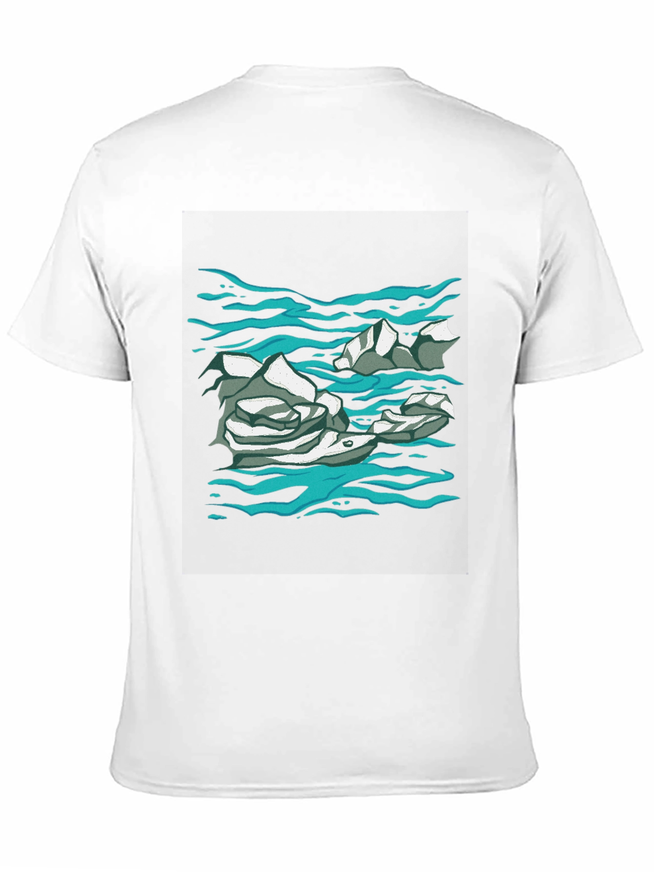 Abstract Water Print Black T-Shirt