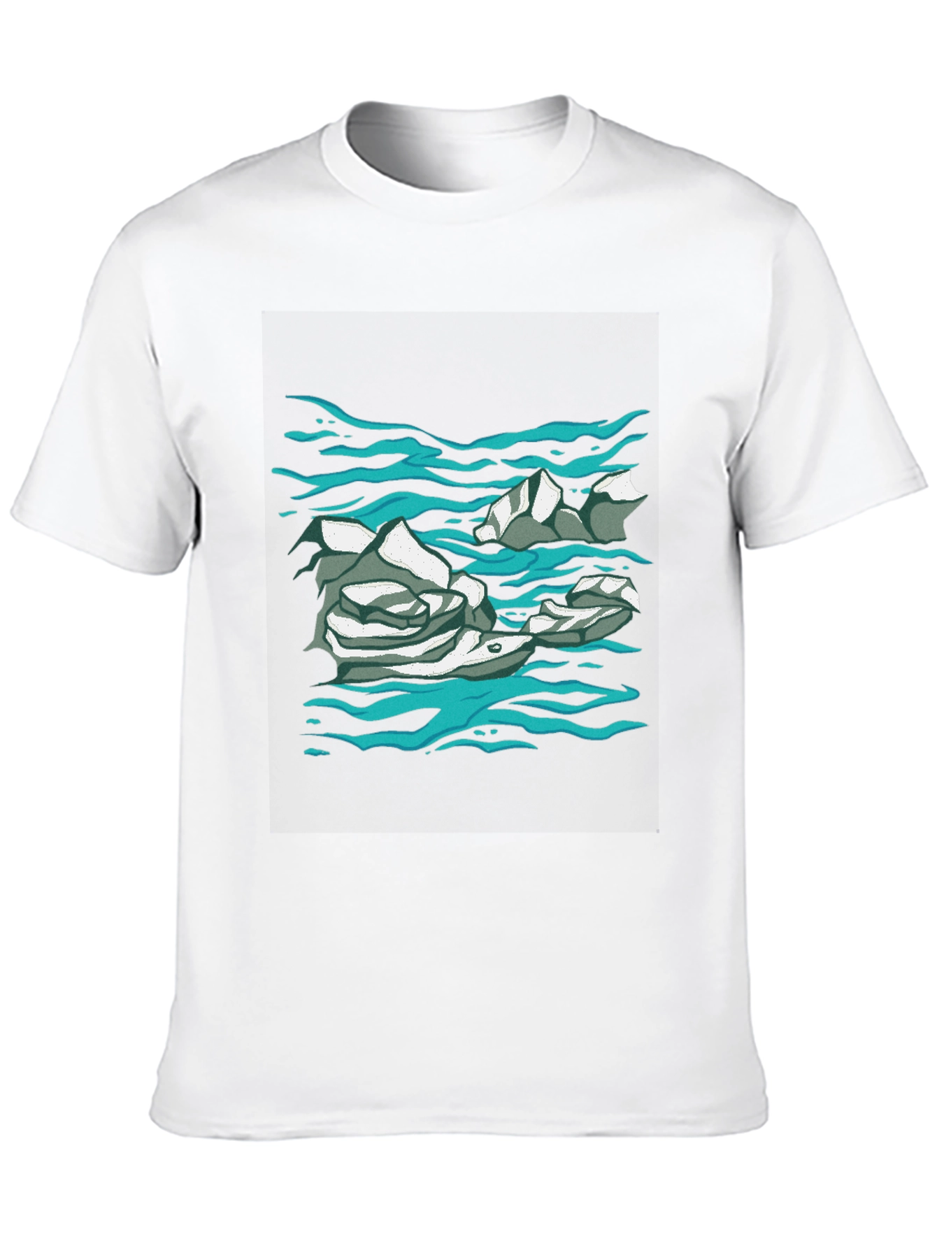 Abstract Water Print Black T-Shirt