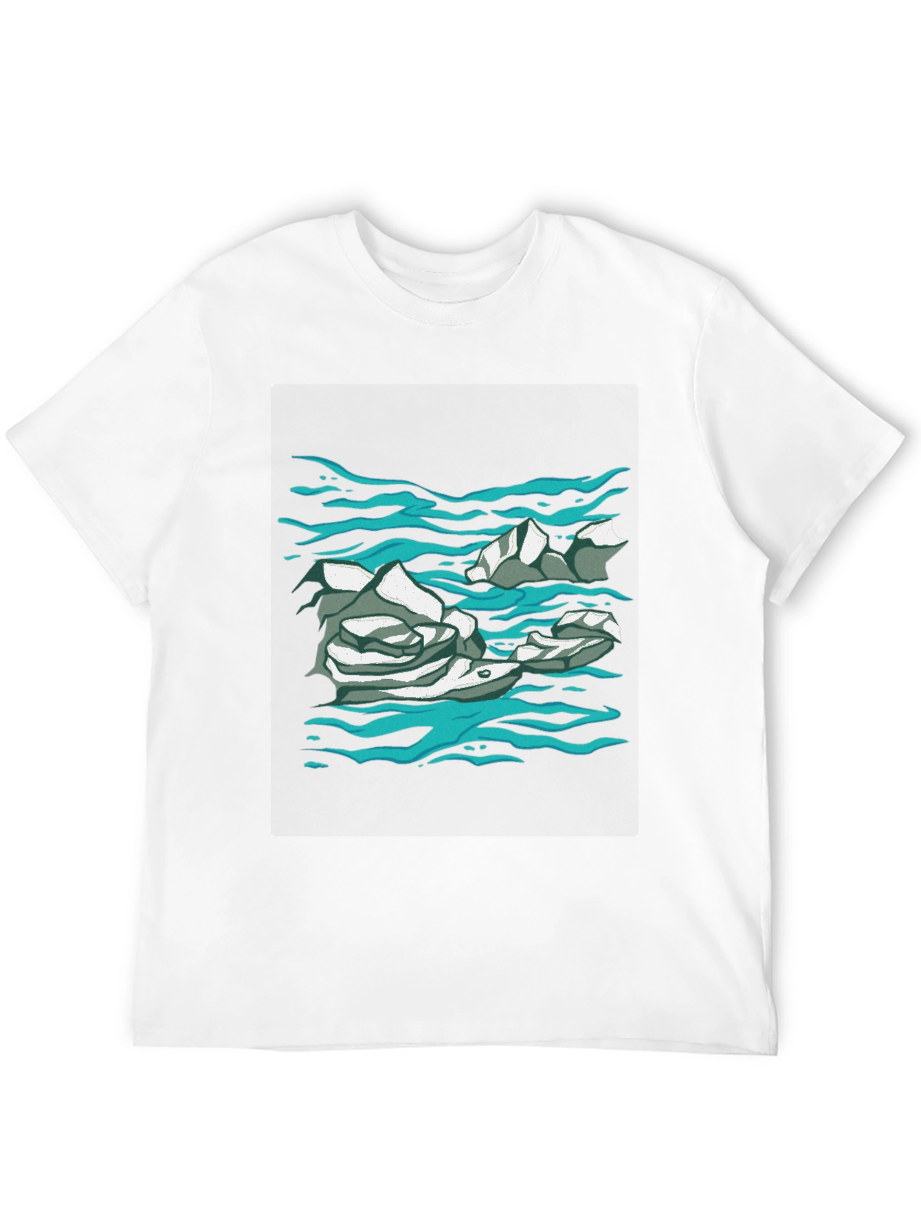 Abstract Water Print Black T-Shirt