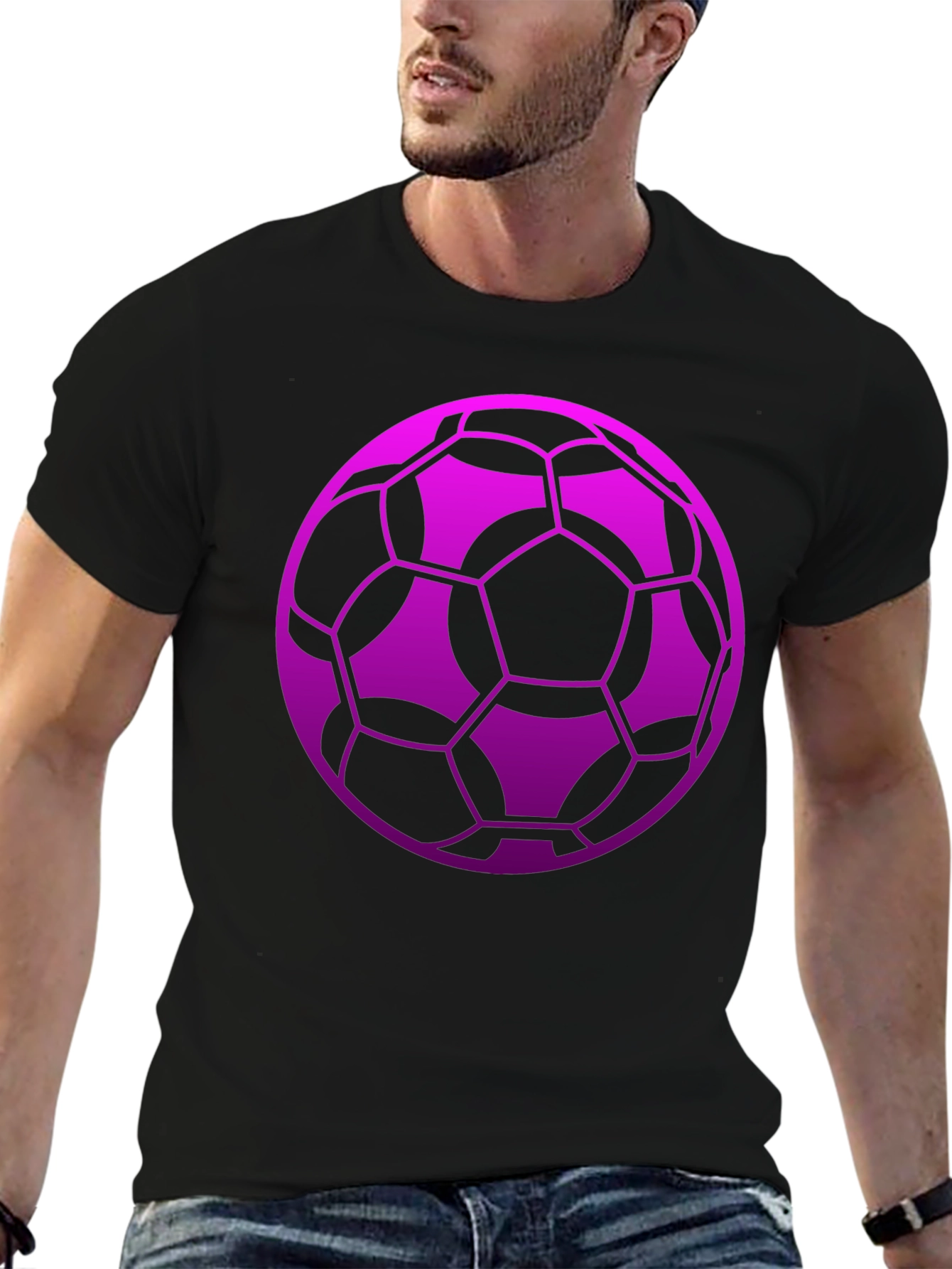 Soccer Ball Graphic Tee - Black