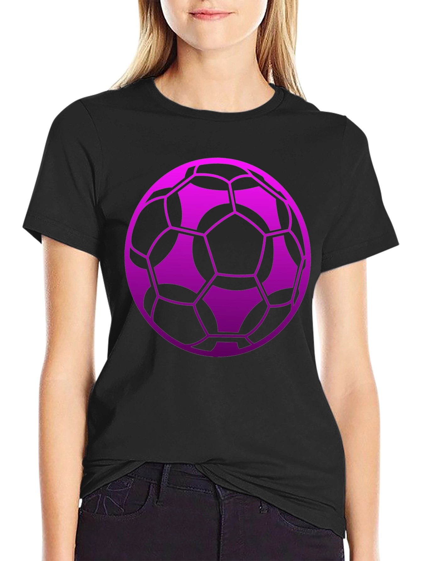 Soccer Ball Graphic Tee - Black