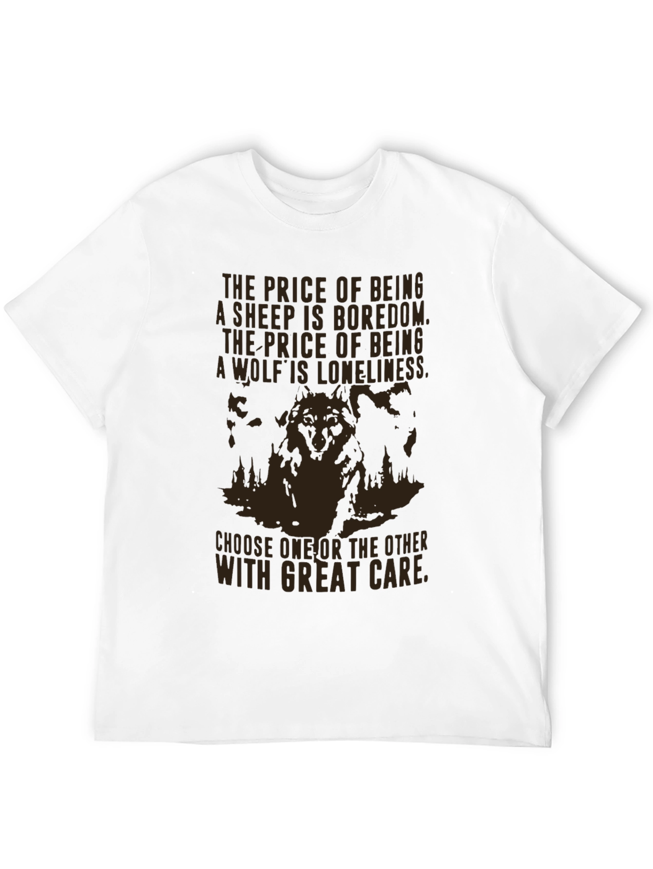 Wolf Loneliness Graphic T-Shirt