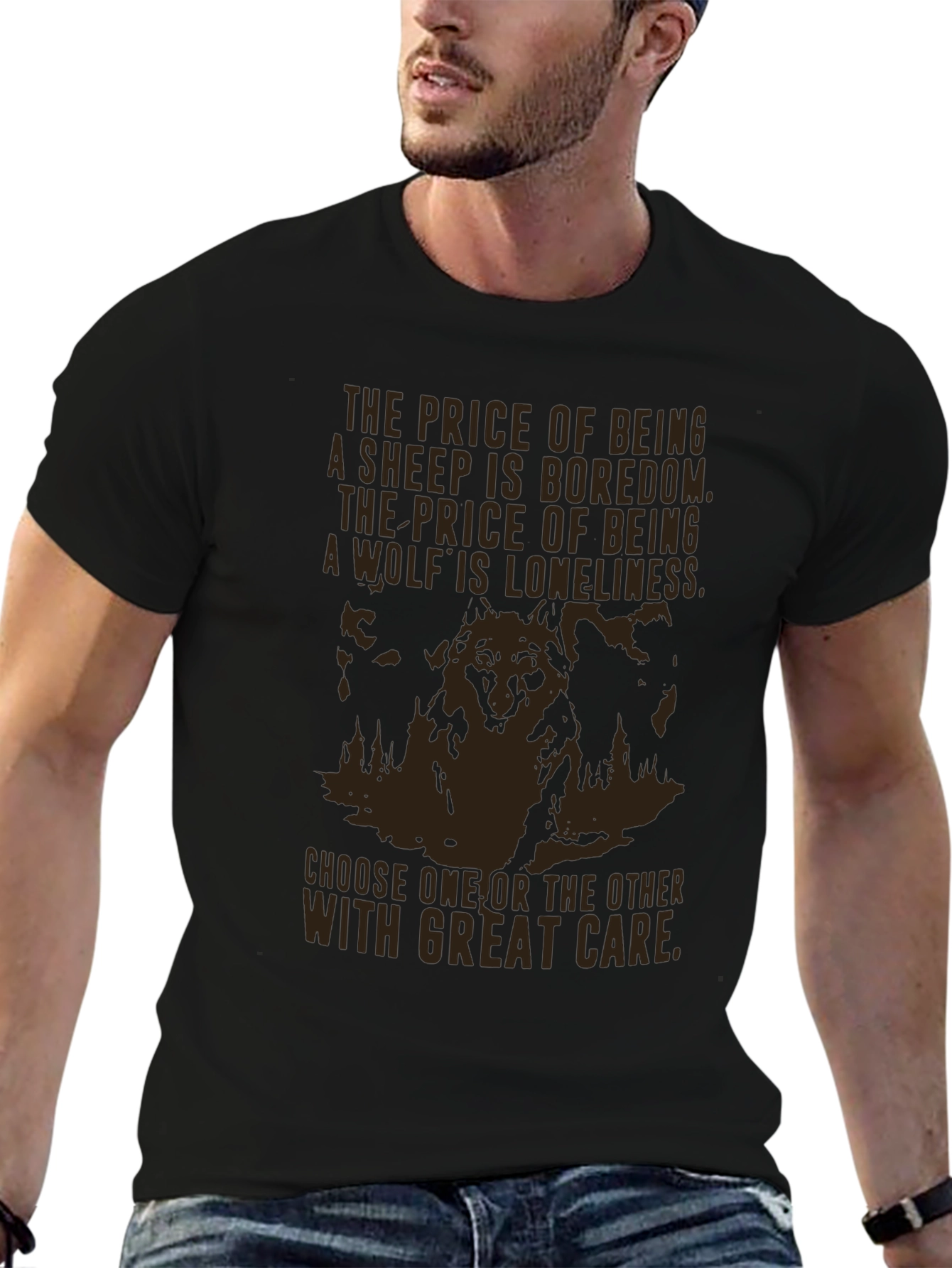 Wolf Loneliness Graphic T-Shirt