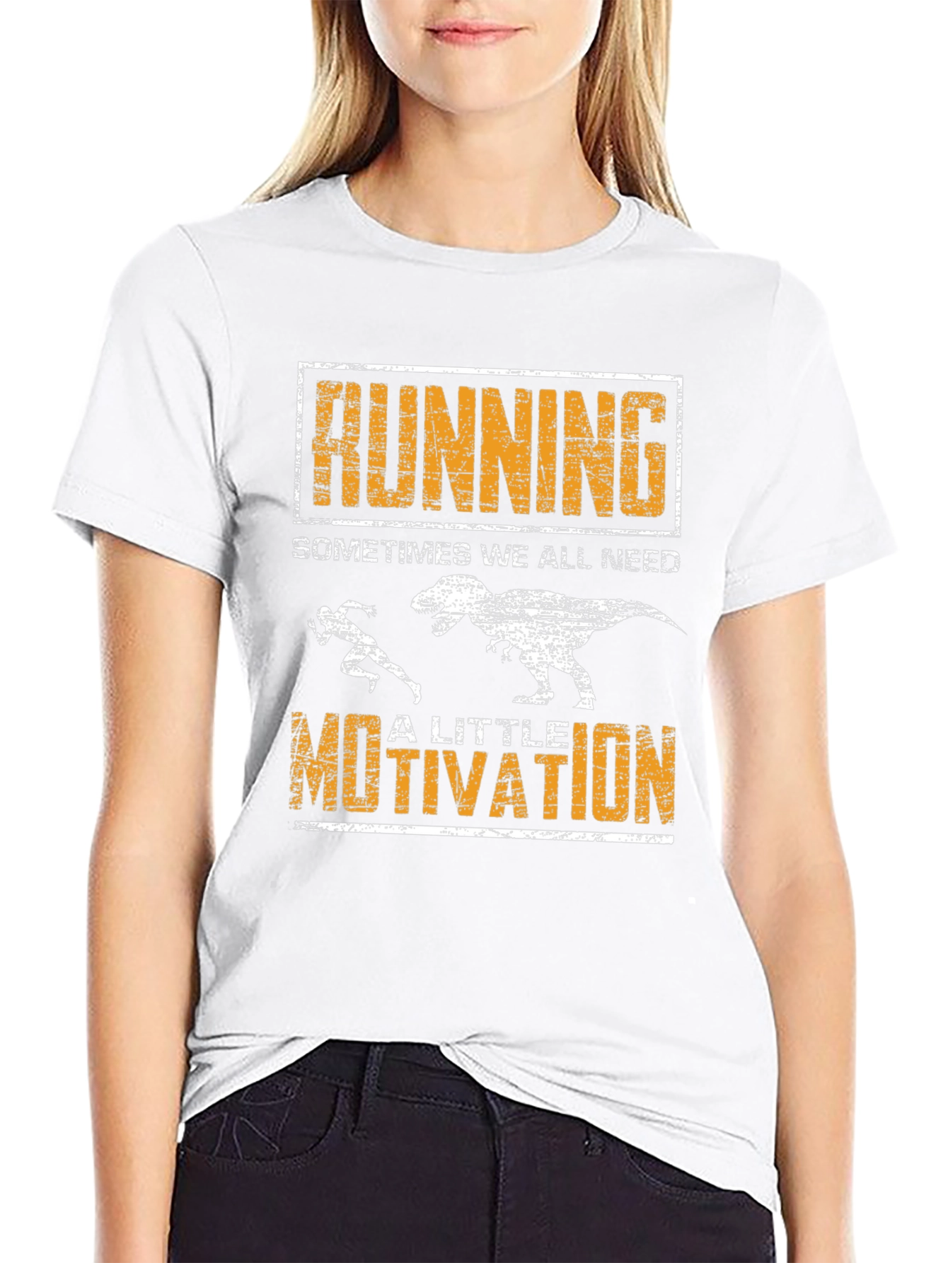 Running Motivation T-Shirt - Dinosaur Chase Graphic