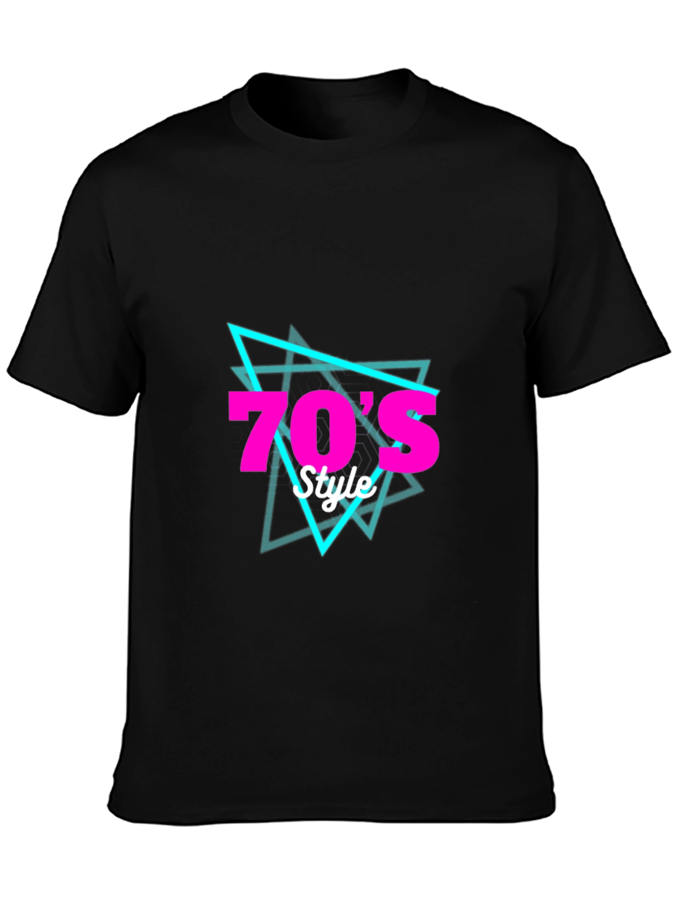 Retro 70s Style Graphic T-Shirt - Black