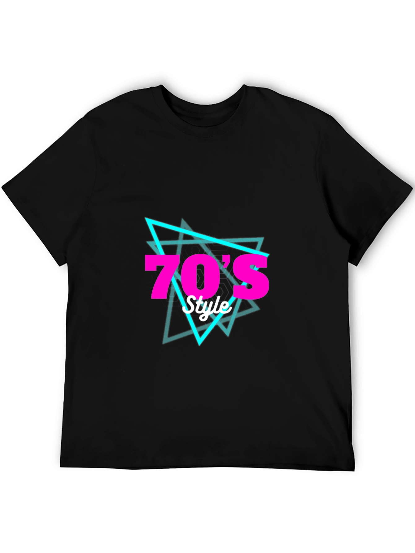 Retro 70s Style Graphic T-Shirt - Black
