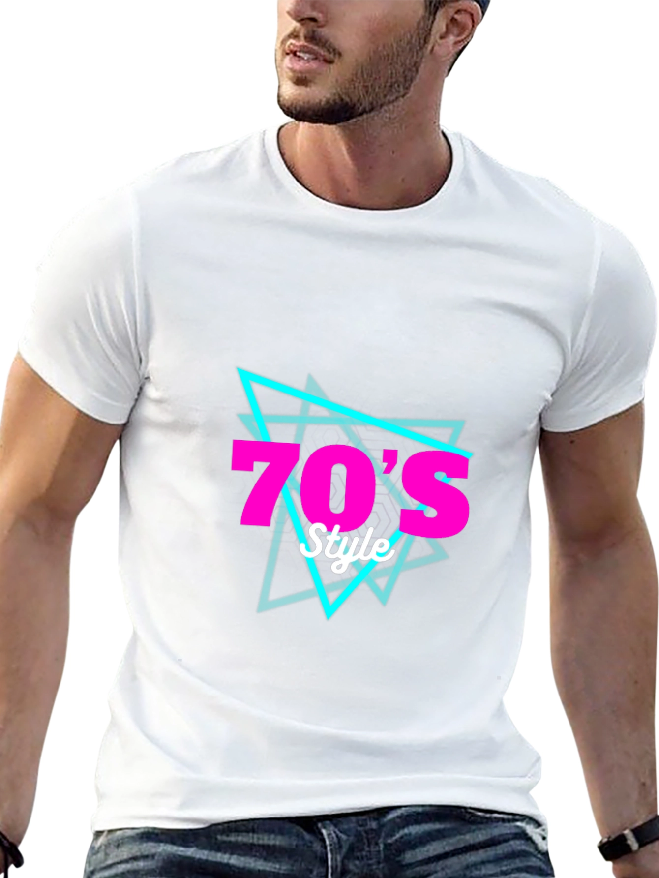 Retro 70s Style Graphic T-Shirt - Black