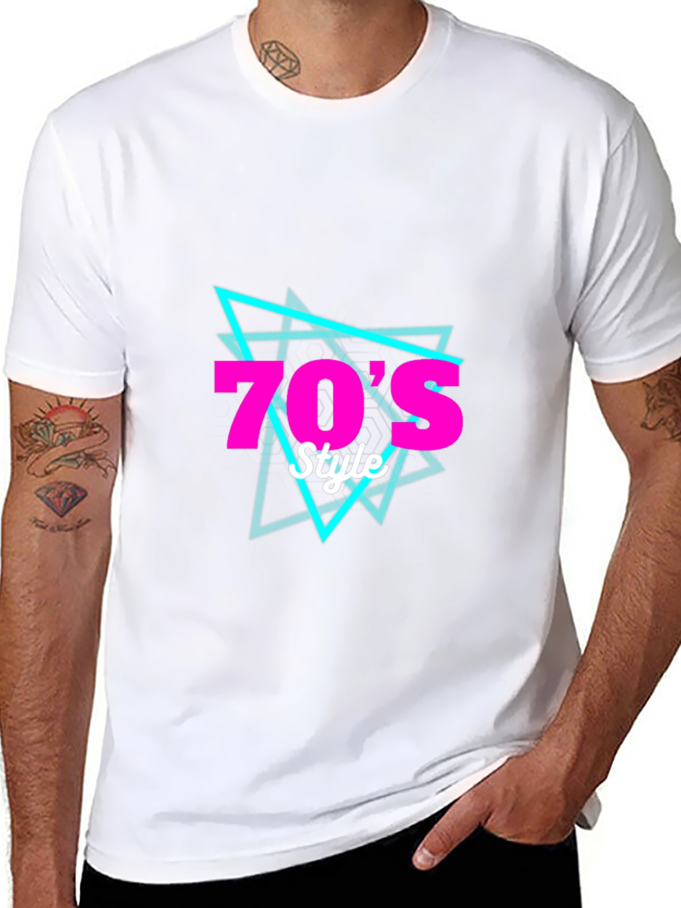 Retro 70s Style Graphic T-Shirt - Black