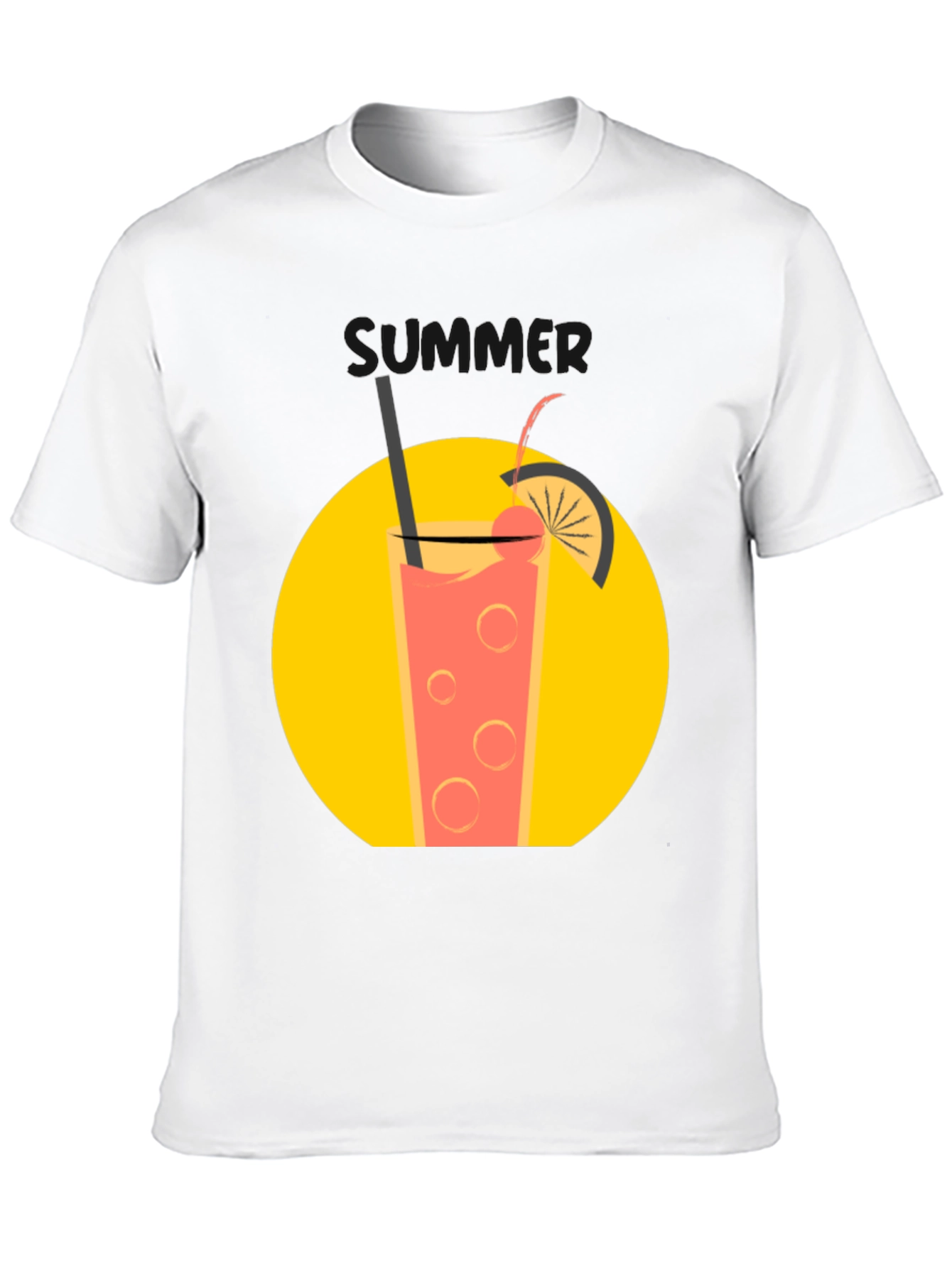Summer Drink T-Shirt - Black Graphic Tee