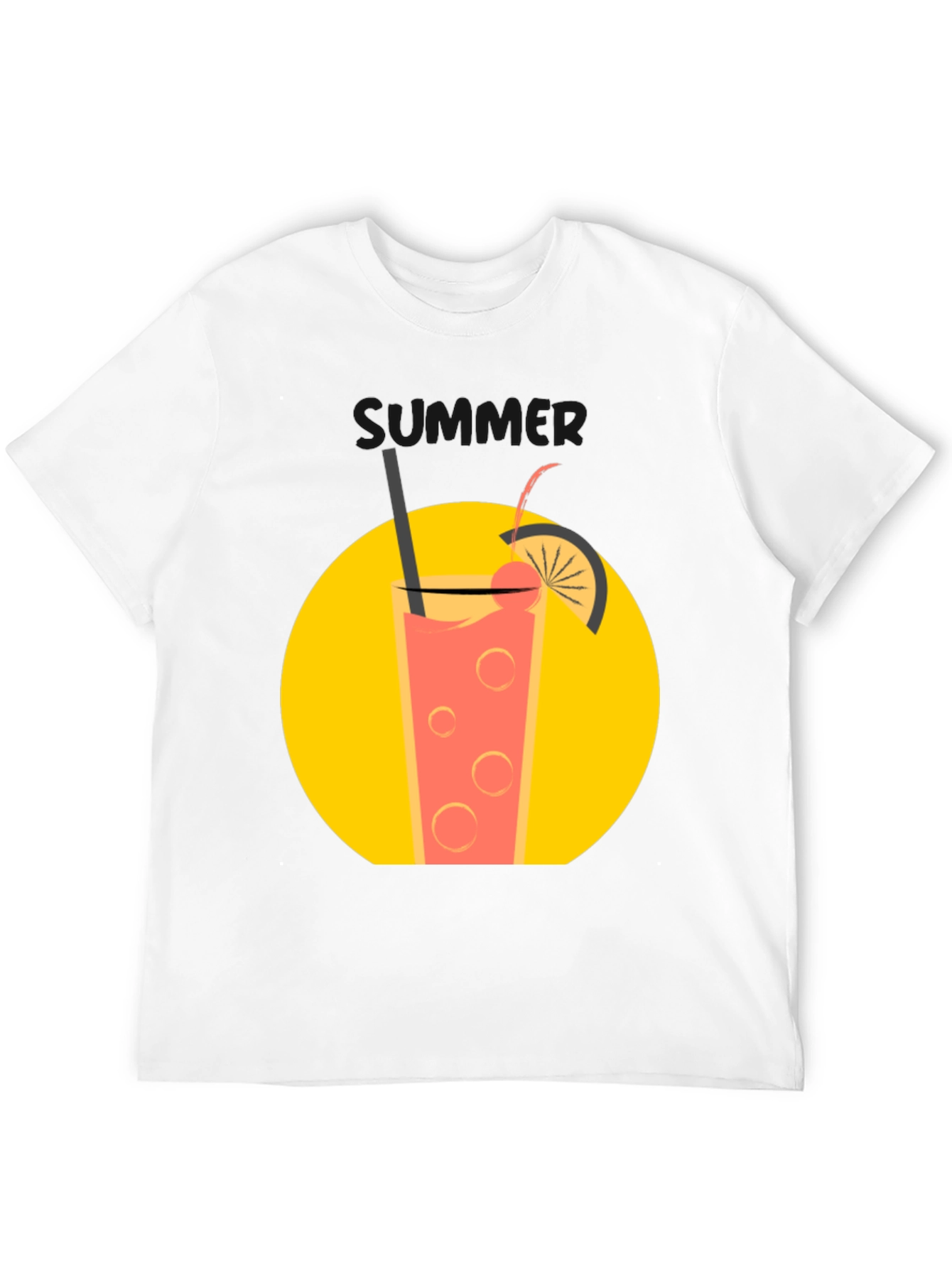 Summer Drink T-Shirt - Black Graphic Tee