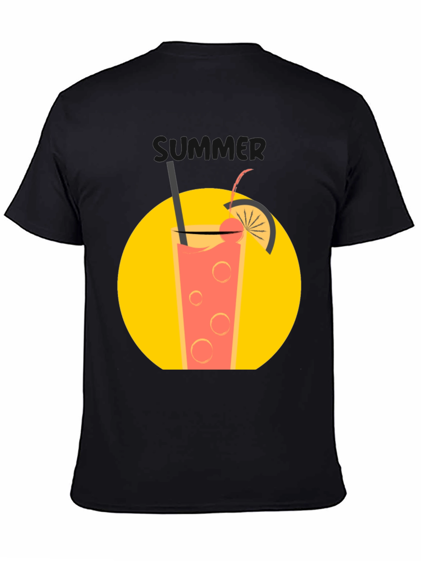 Summer Drink T-Shirt - Black Graphic Tee