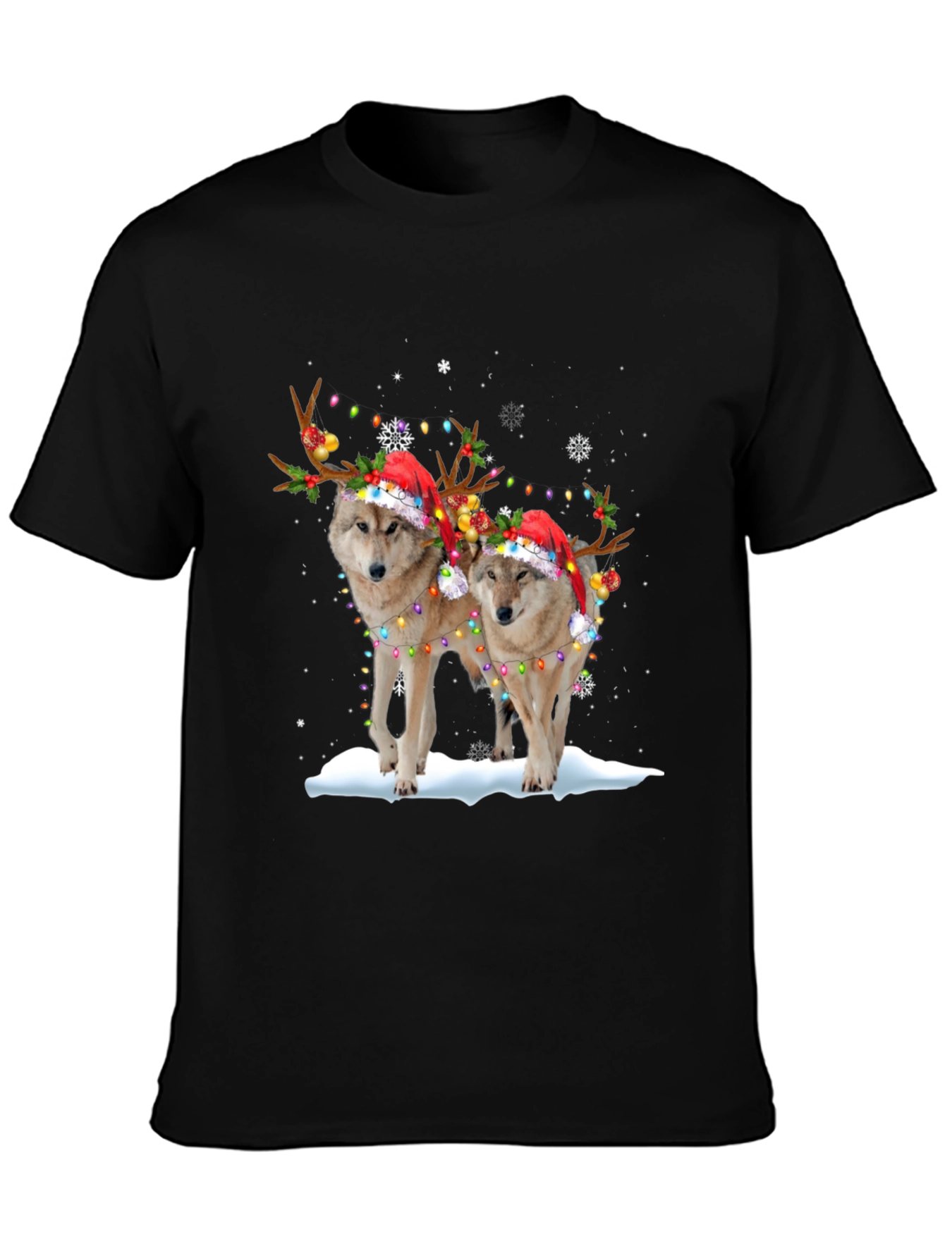 Festive Wolf Christmas T-Shirt