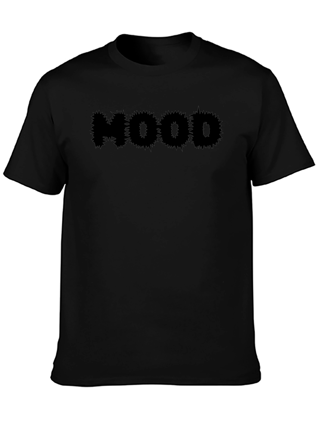 Edgy HOOD Graphic Black T-Shirt